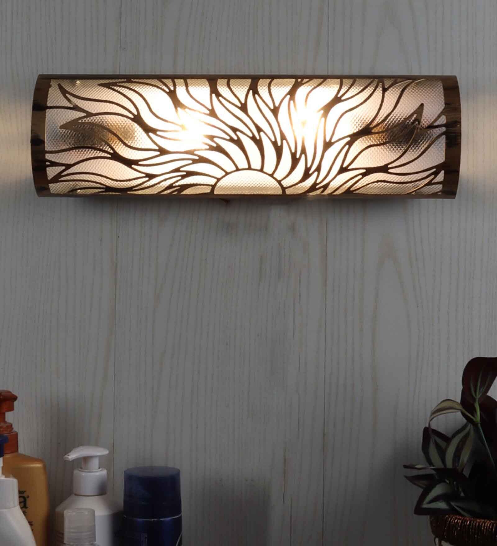 Siena Metal Flush Mount Wall Light (Antique Gold Finish)
