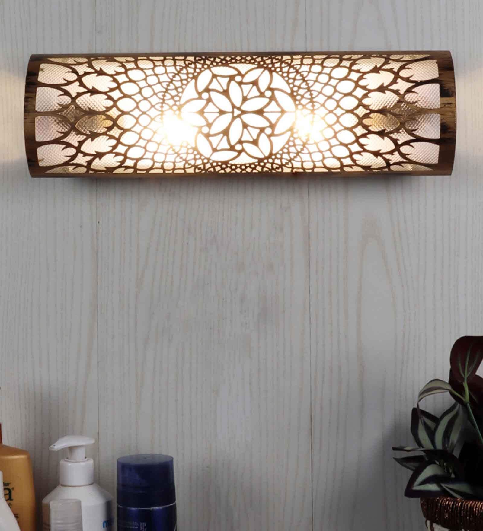 Areum Metal Flush Mount Wall Light (Antique Gold Finish)