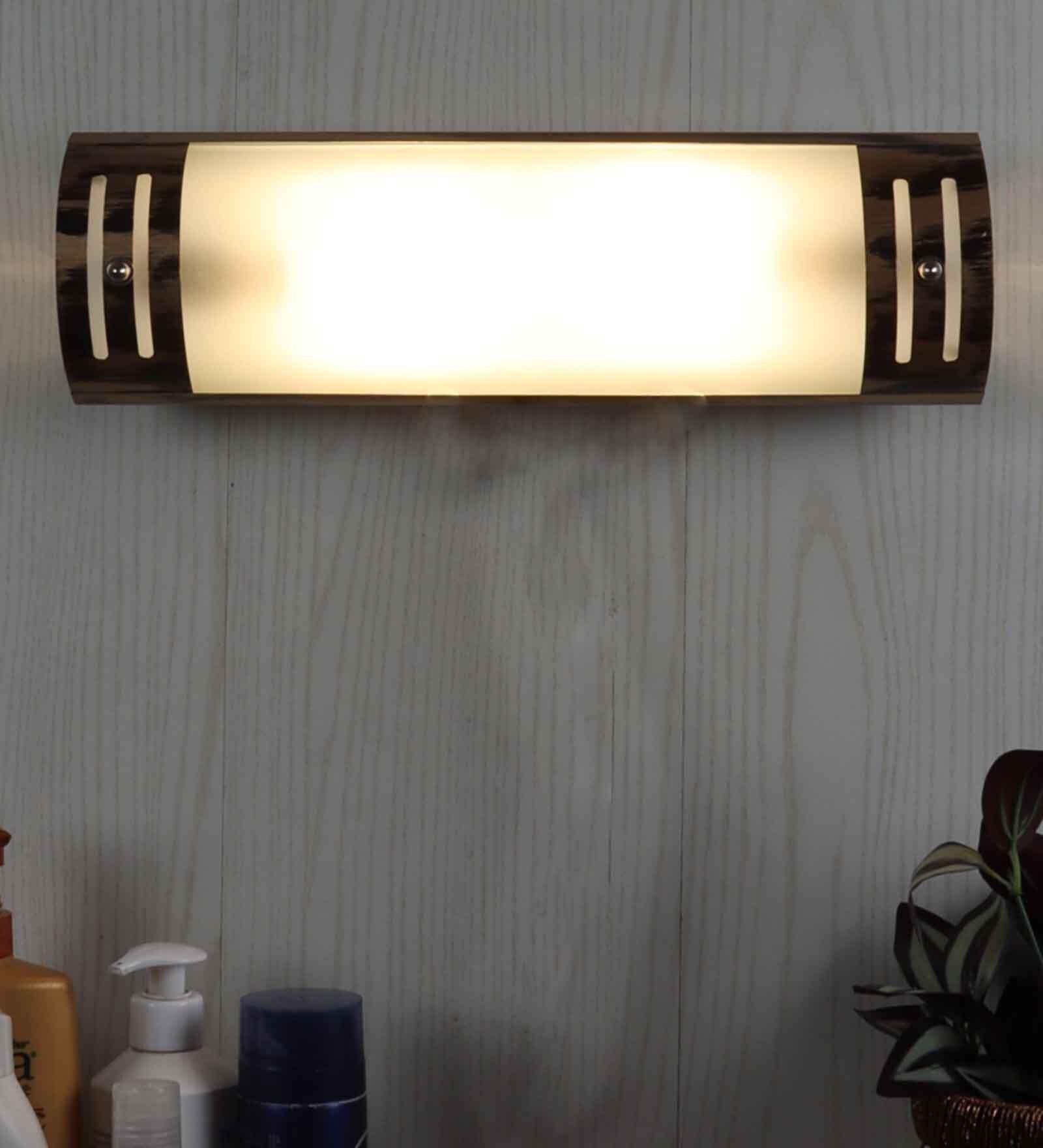 Aesthetic Metal Flush Mount Wall Light (Antique Gold Finish)
