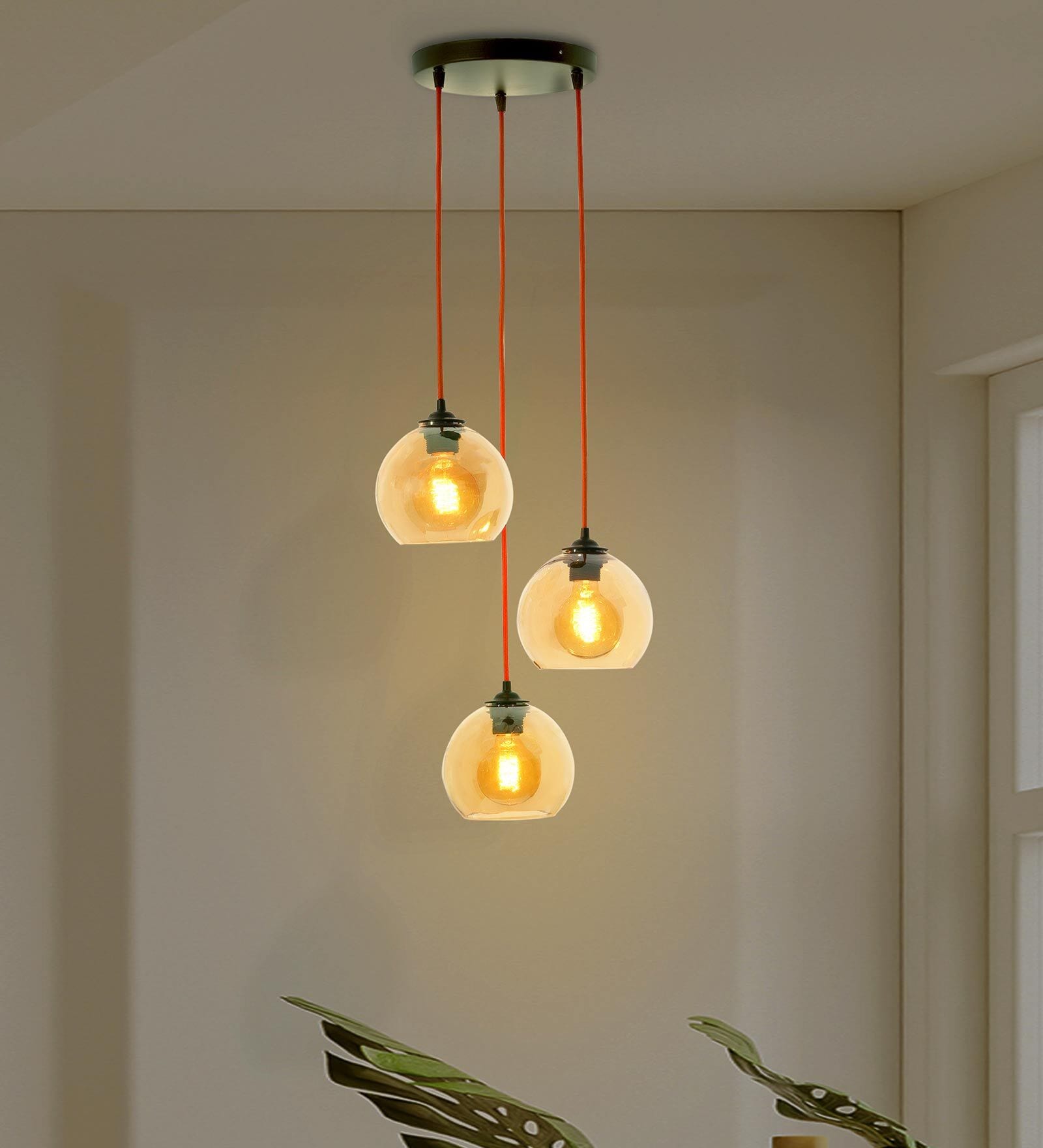 Diseno Gold Gold Glass Cluster Hanging Light