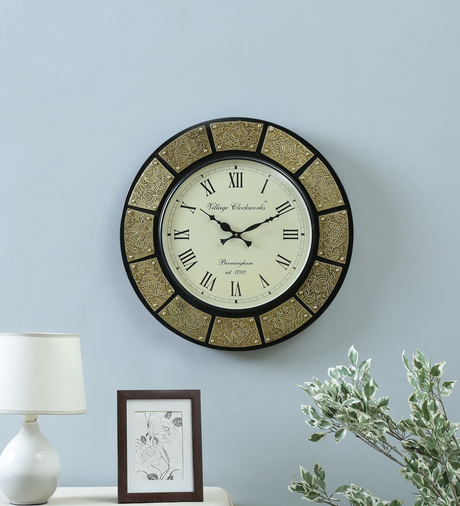 Gold Brass Analog Wall Clock