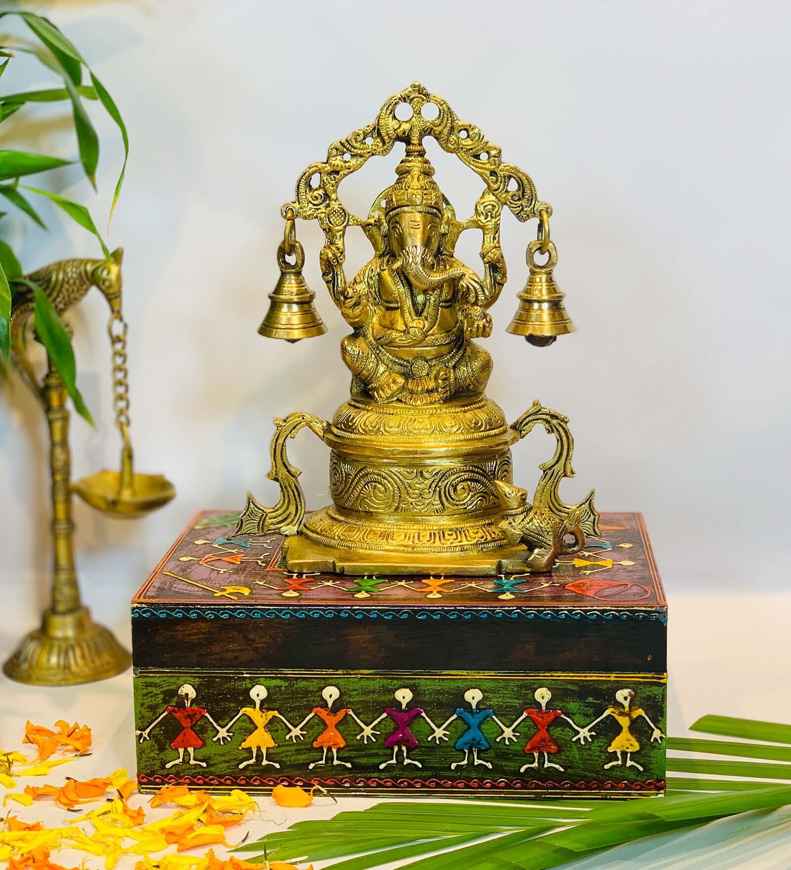 Gold Brass Ganesh Arch Idol