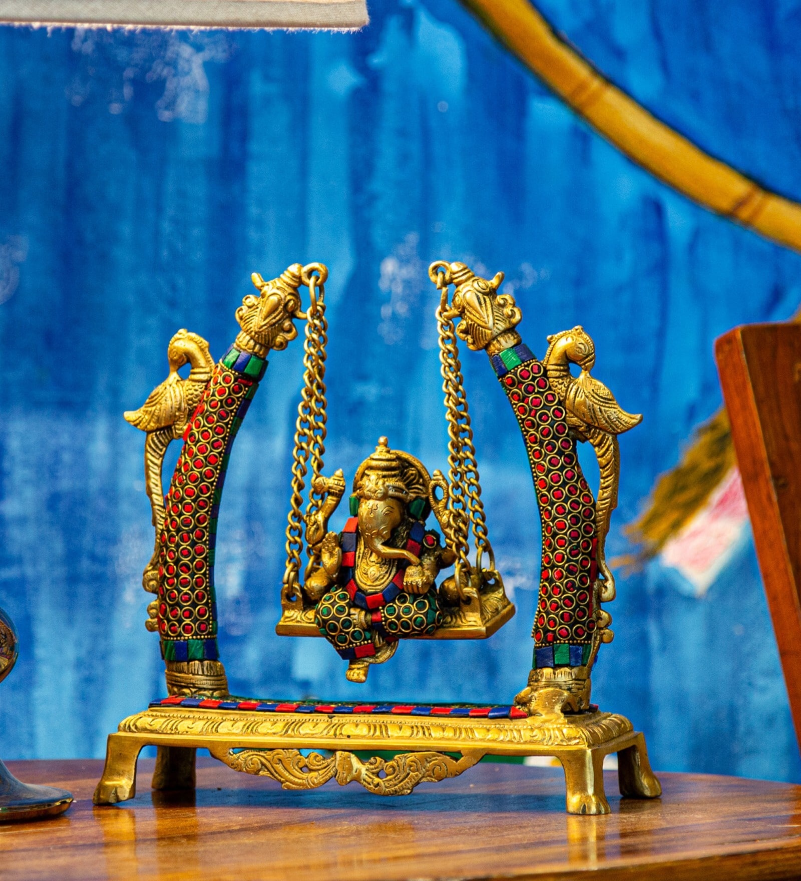 Gold Brass Ganesha Idol