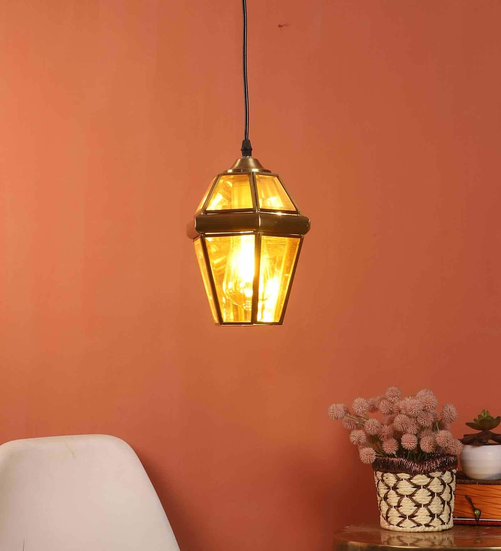 Jazmin Gold Brass Hanging Light