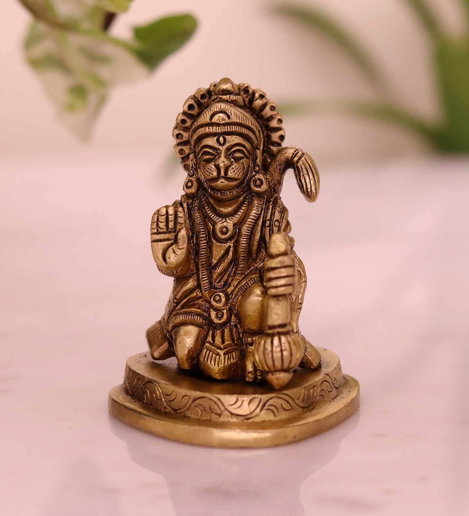 Gold Brass Shree Hanuman Idol
