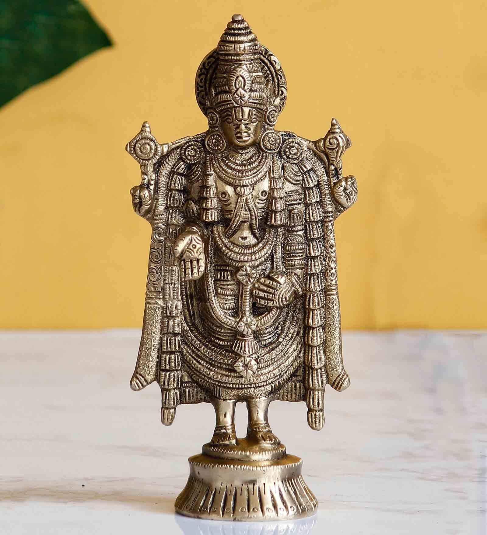 Gold Brass Tirupati Balaji Idol