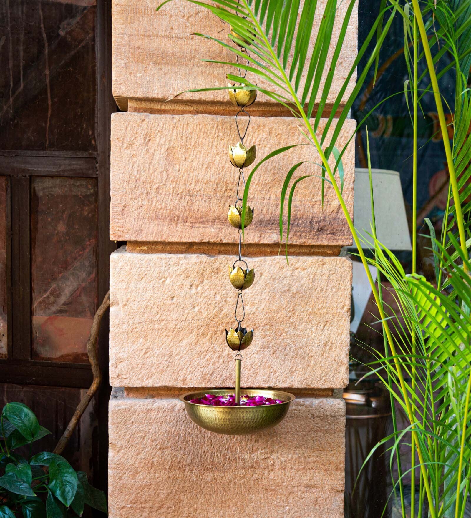 Large Hanging Gold Brass Urli
