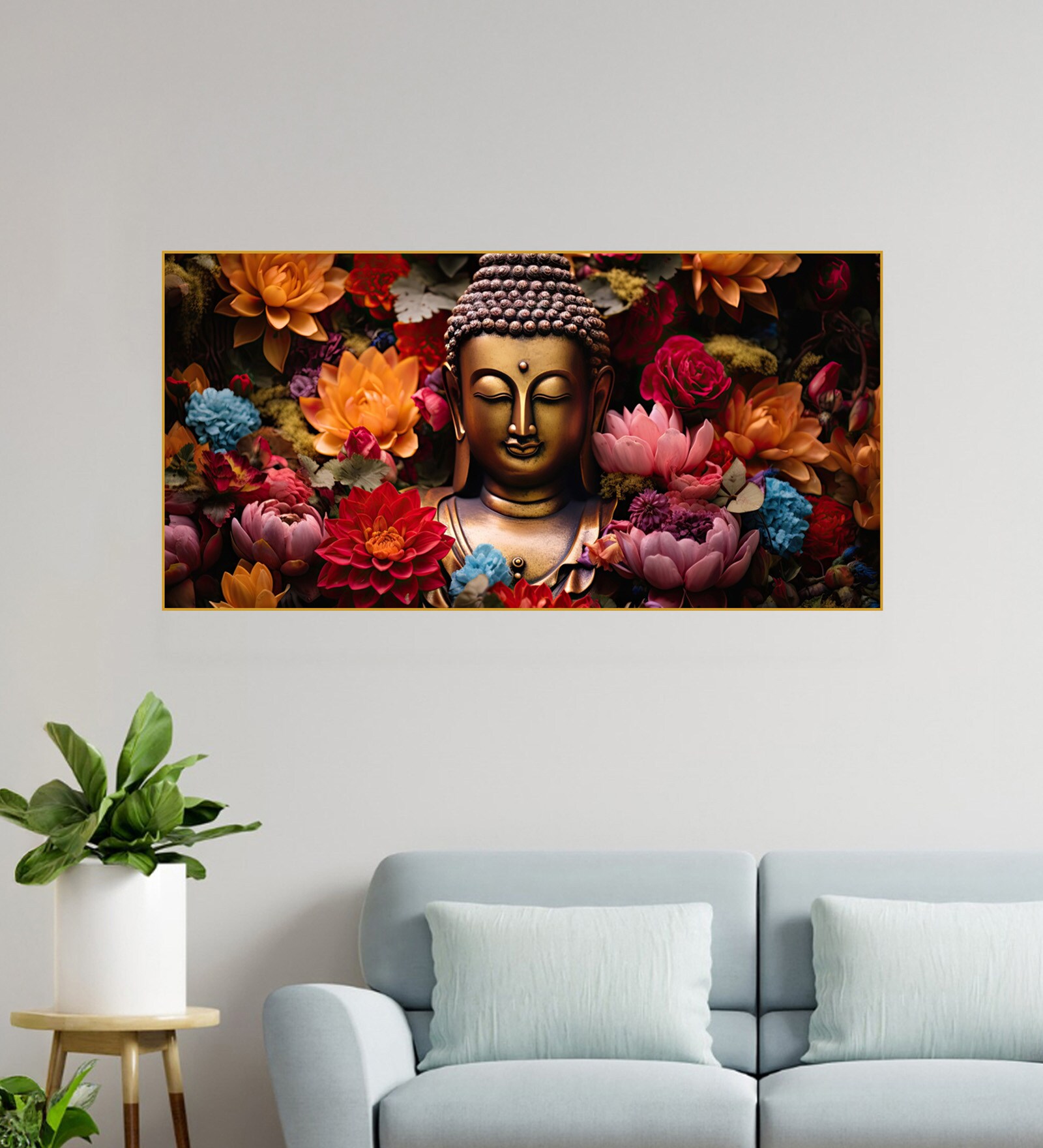 Canvas Framed Buddha Surrounded