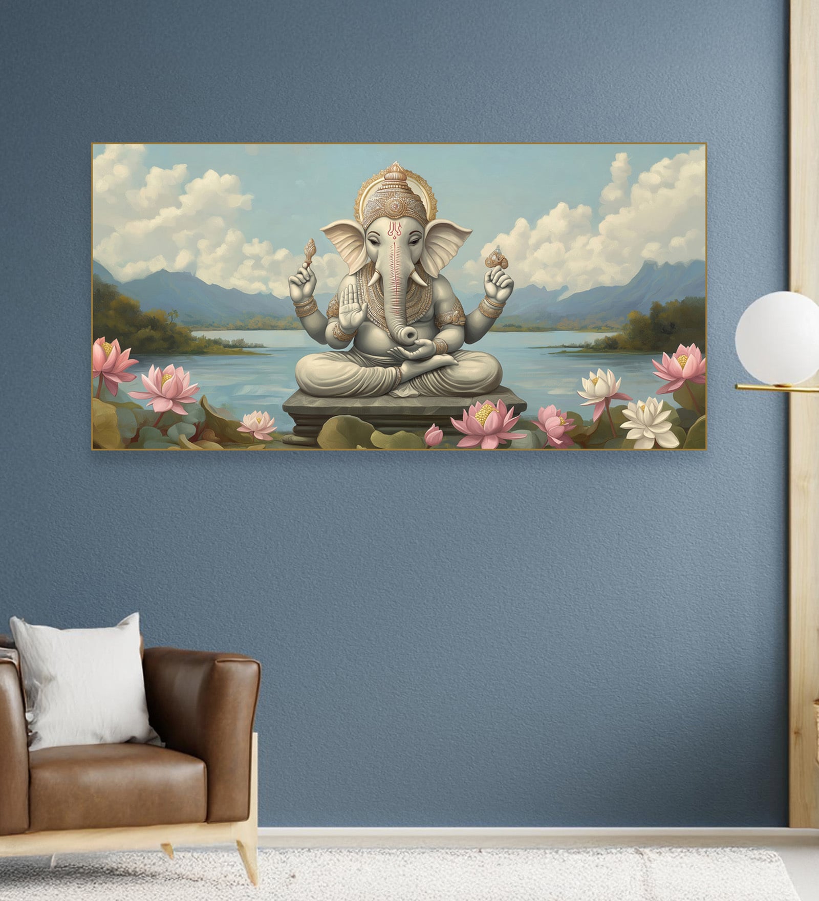 Canvas Framed Divine Ganesha Prosperity and Wisdom Wall Painting