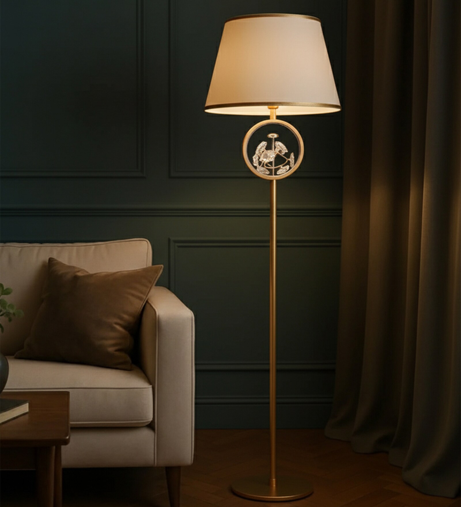 Gold Crystal & metal Crystal Bloom Floor Lamp