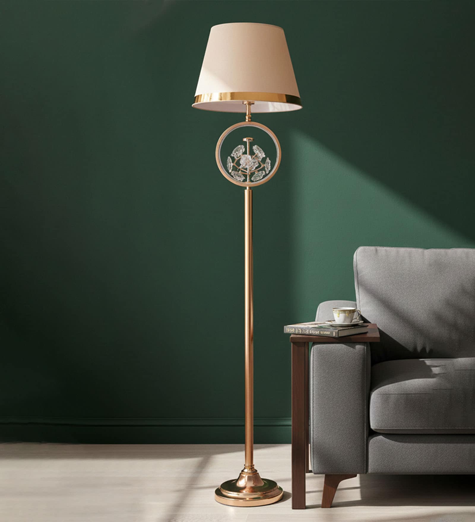 Gold Crystal & metal Crystal Bloom Floor Lamp