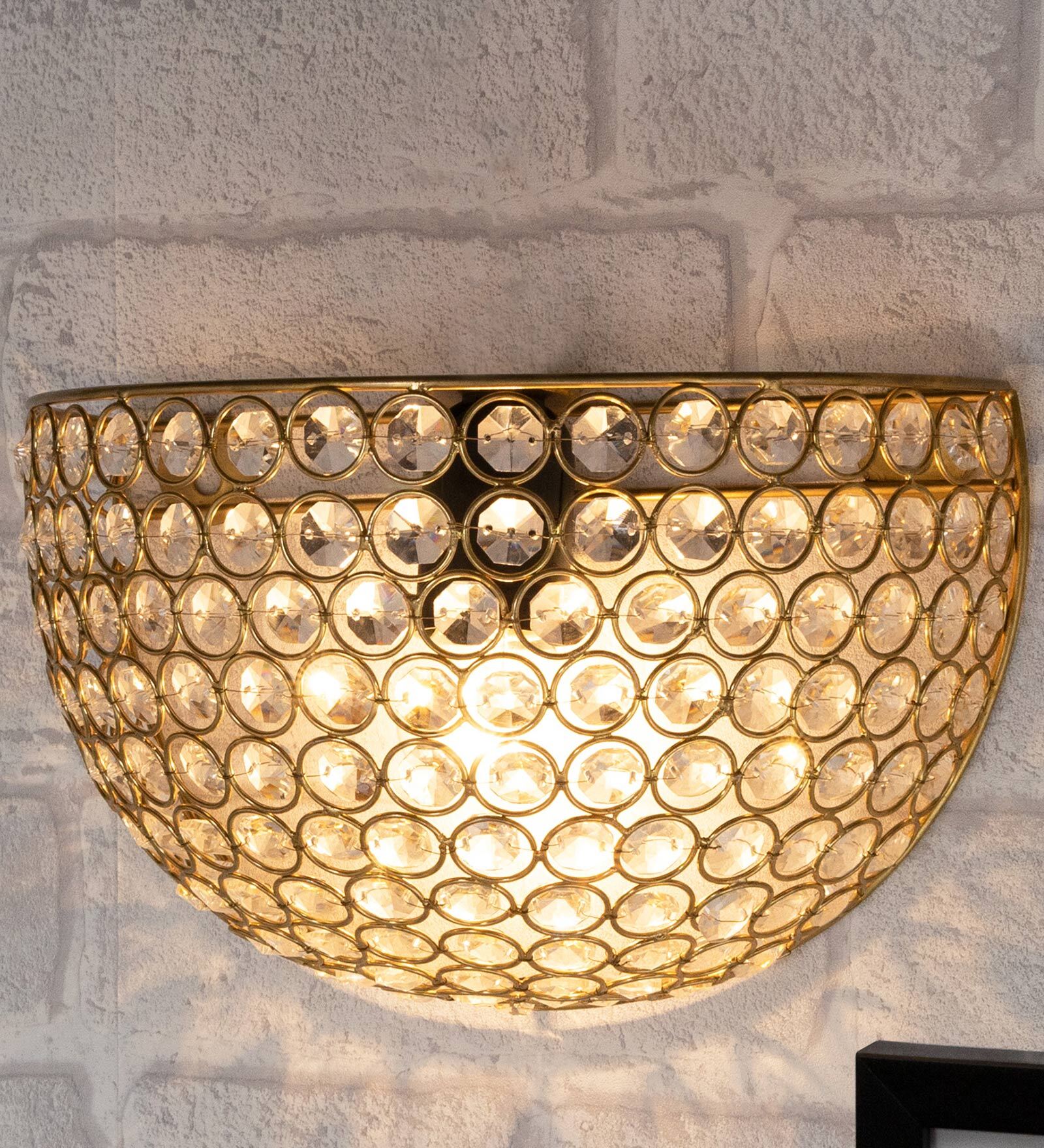 Gold Crystal Wall Light