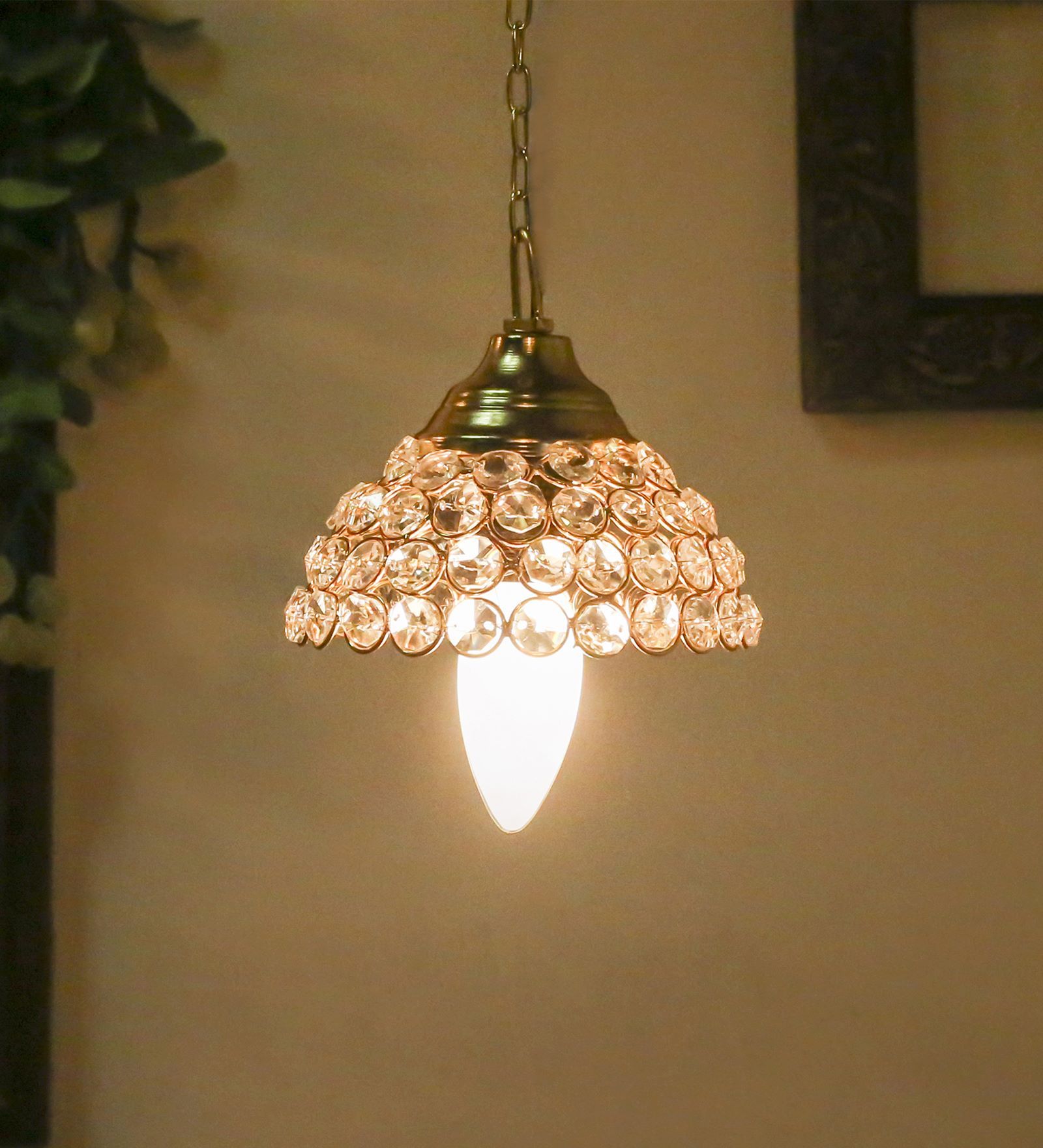 Gold Crystal Single Hanging Lights