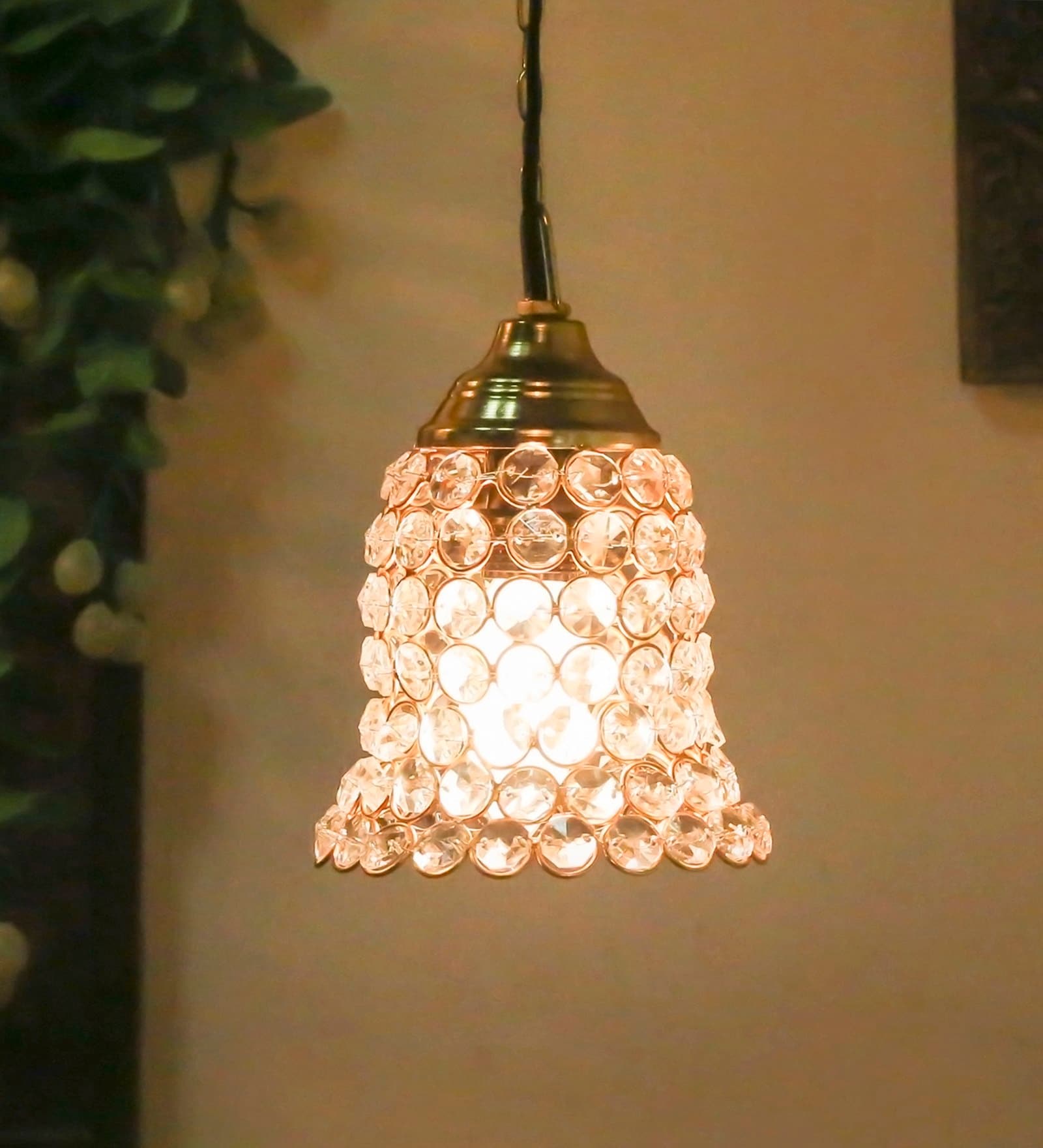 Glasper Gold Crystal Hanging Light