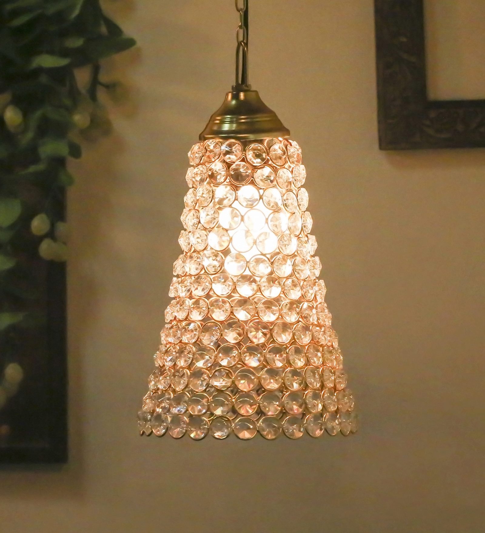 Seirra Gold Crystal Hanging Light
