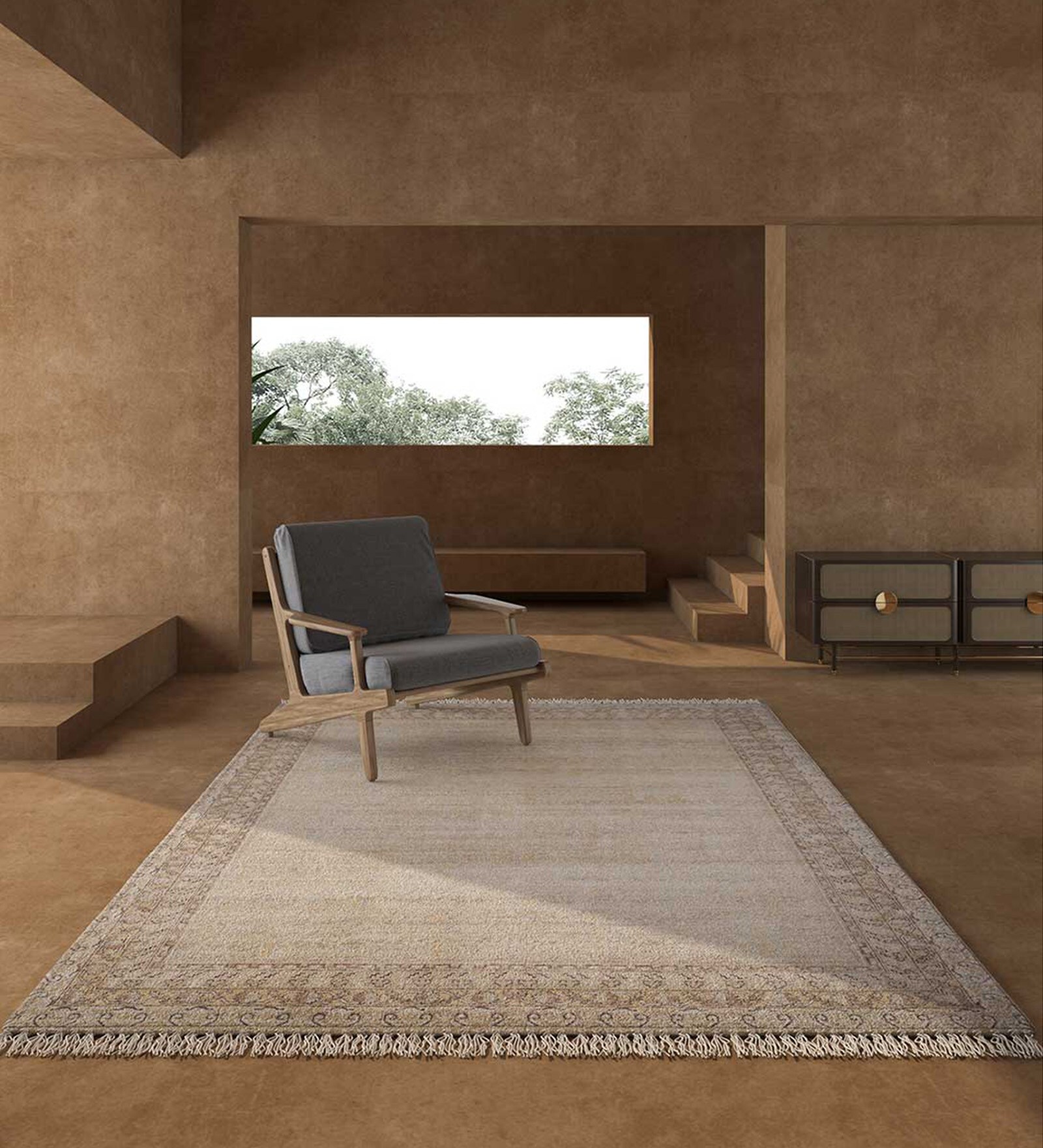 Gold Persian Wool 8 ft x 10 ft Hand Knotted Carpet