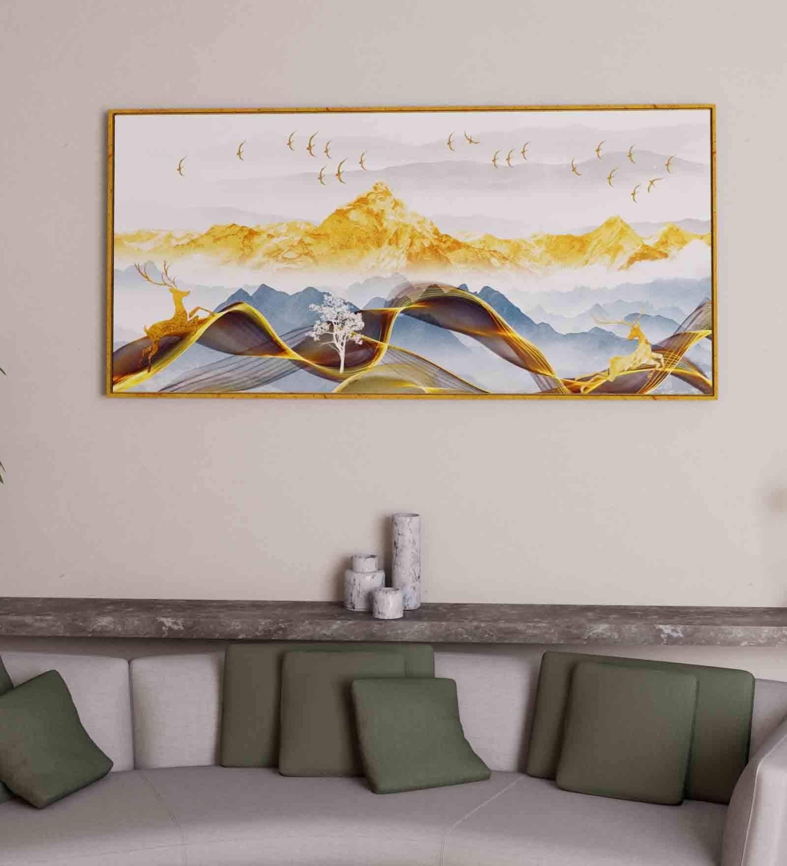 Multicolour Engineered Wood Art Print