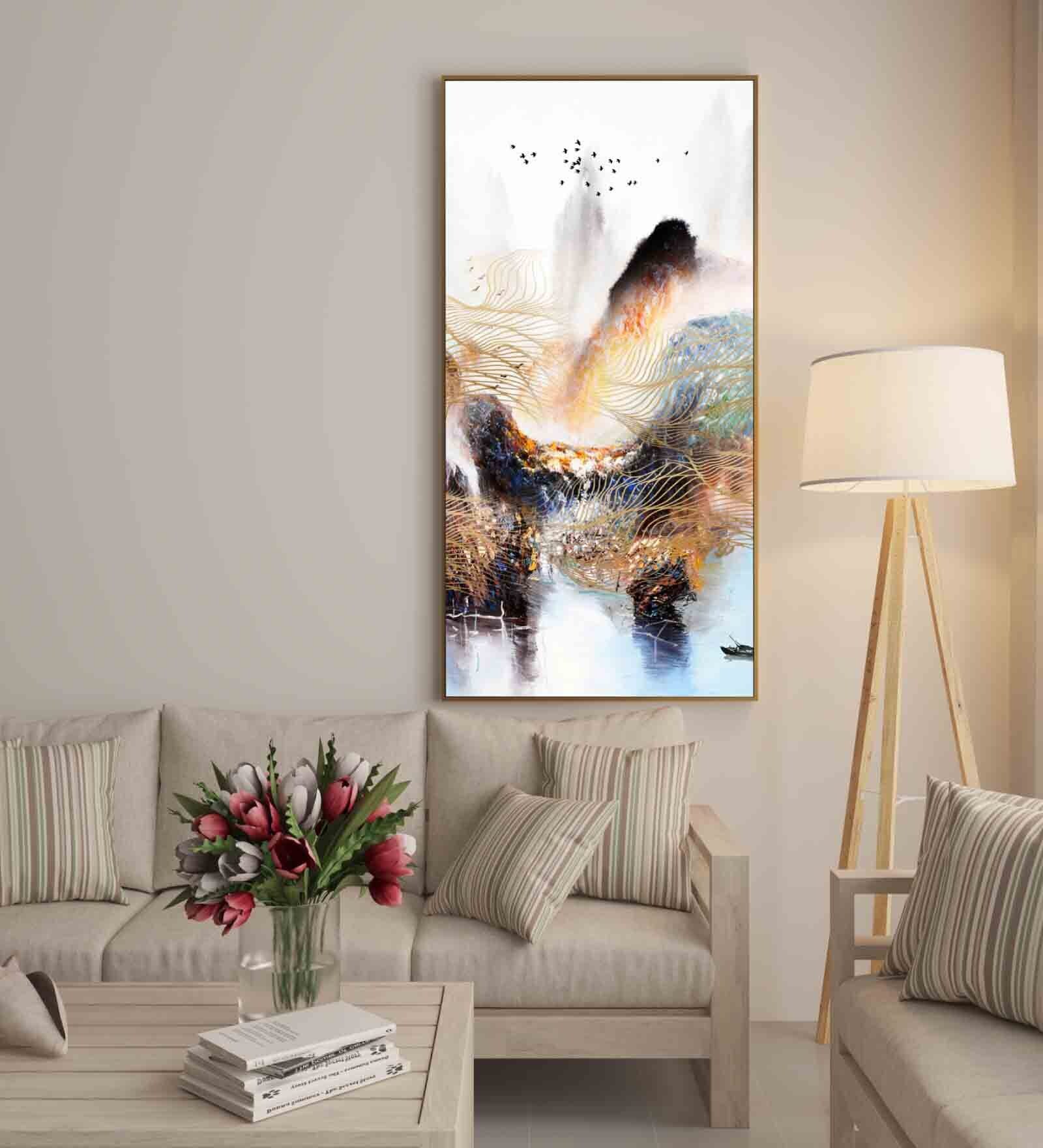 Multicolour Engineered Wood Art Print