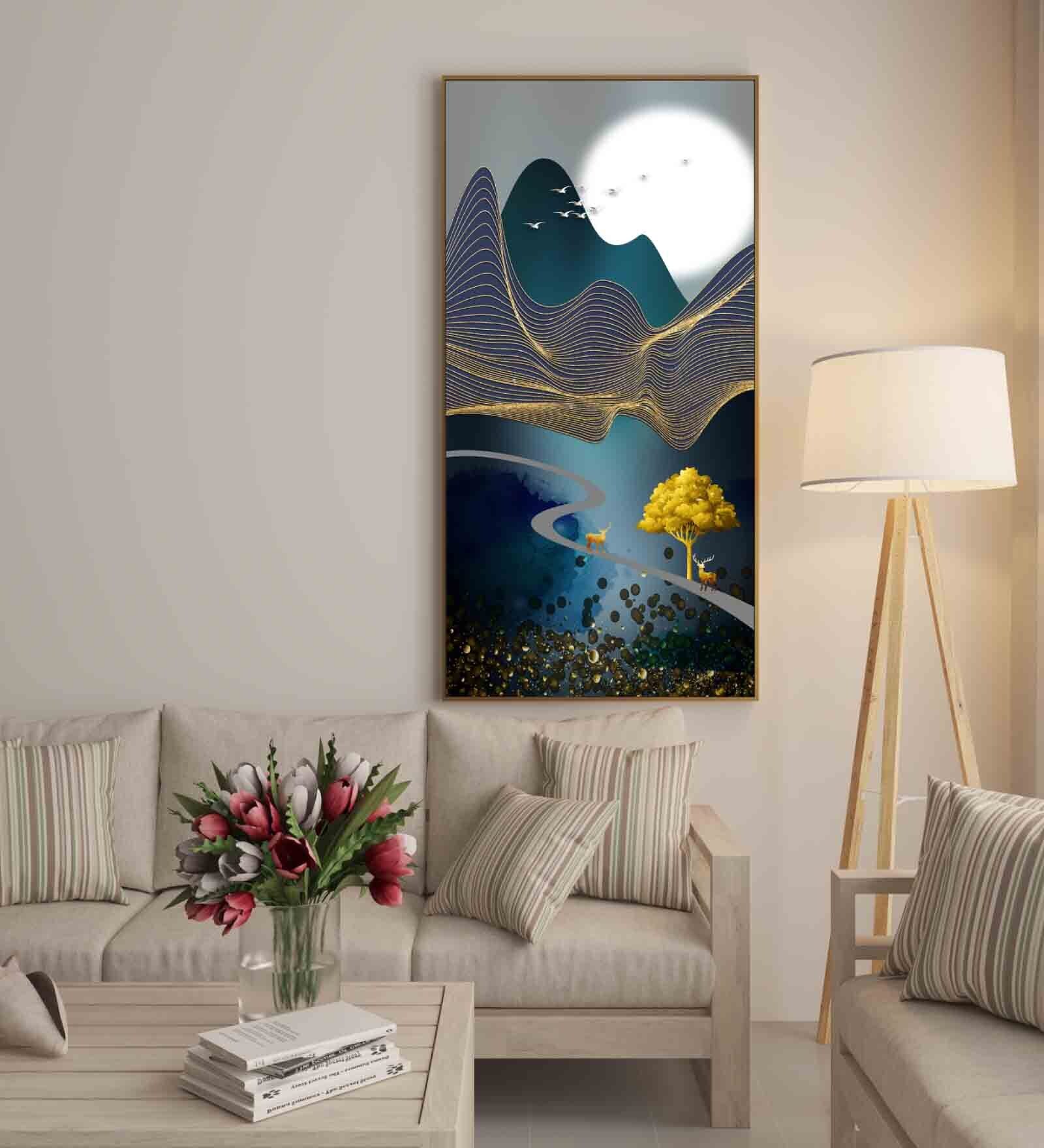Multicolour Engineered Wood Art Print