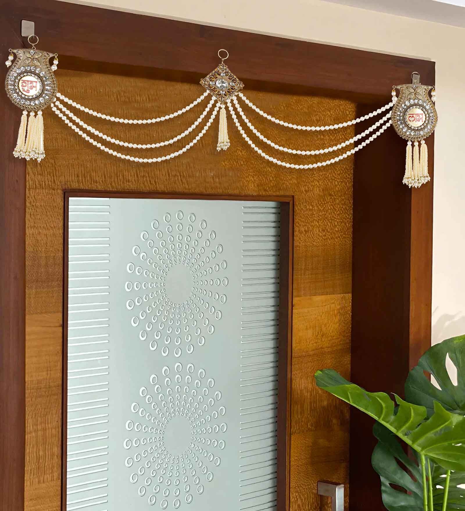 Gold Engineered Wood Hanging Toran