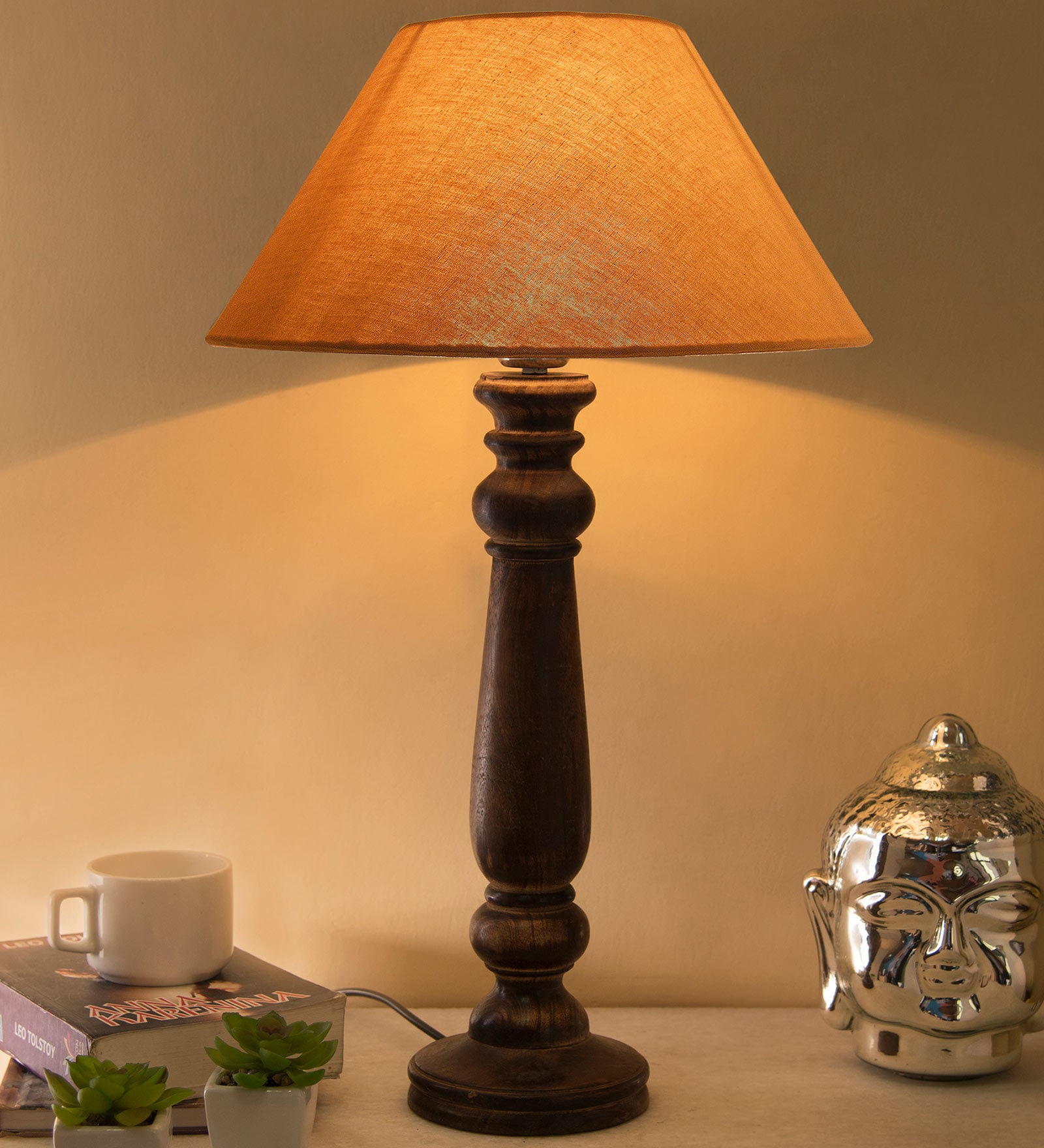 Gold Fabric Table Lamp