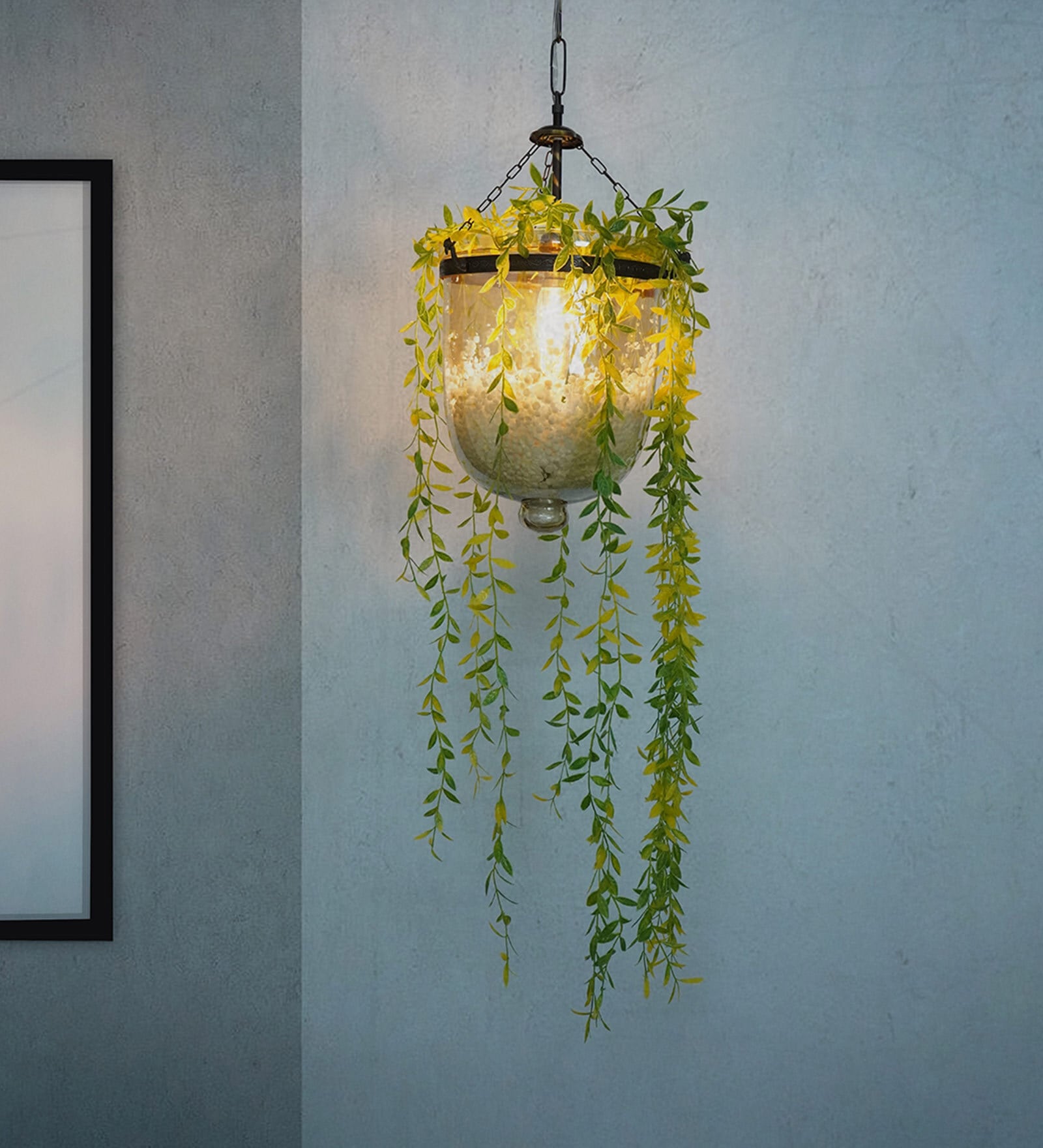 Oska Gold Glass Hanging Light