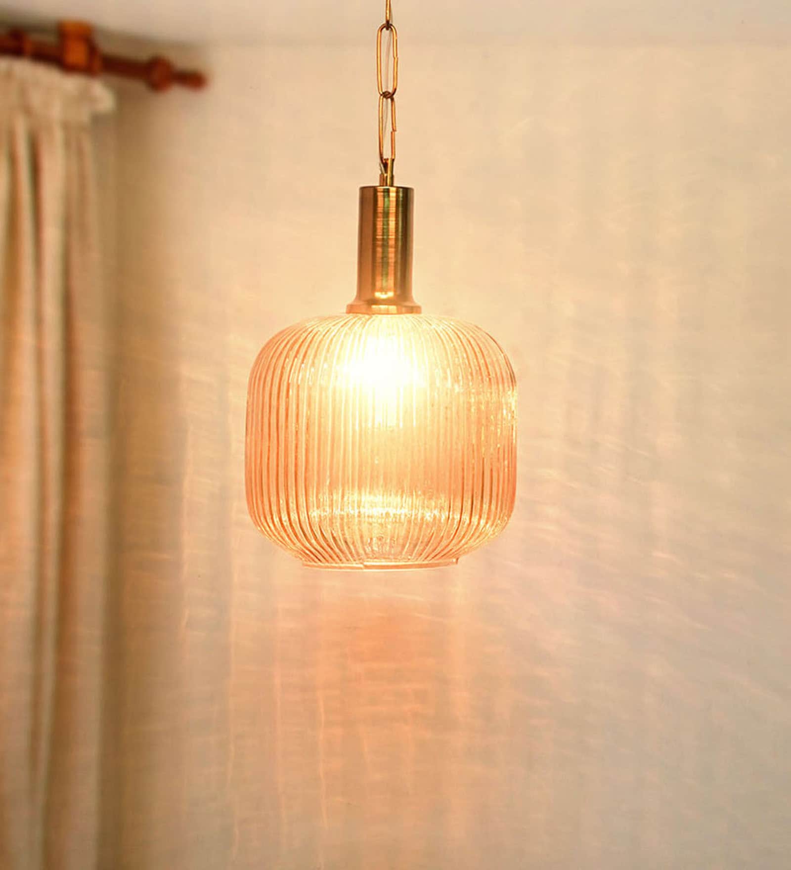 Gold Glass Hanging Light