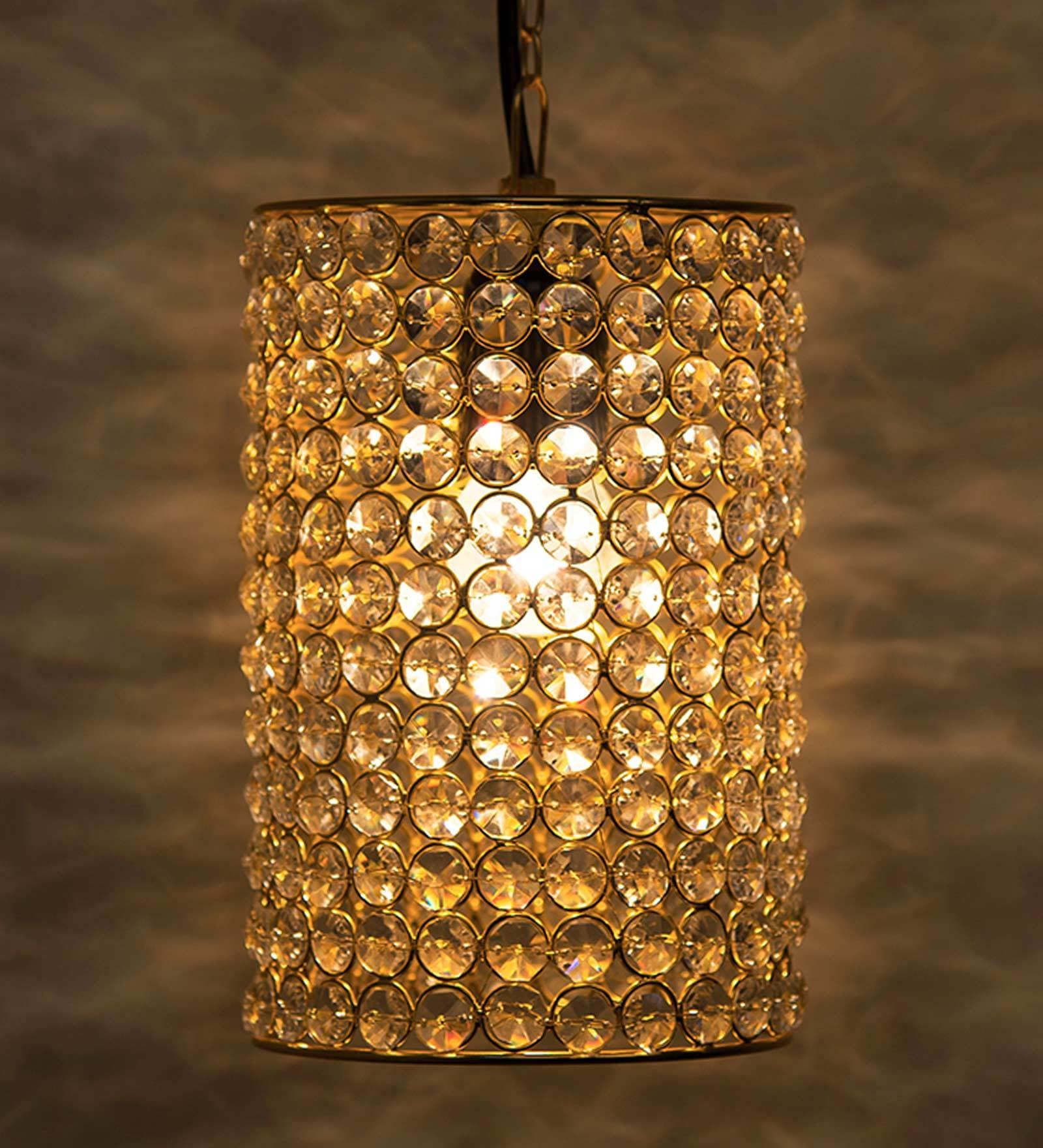 Gold Crystal Single Hanging Lights
