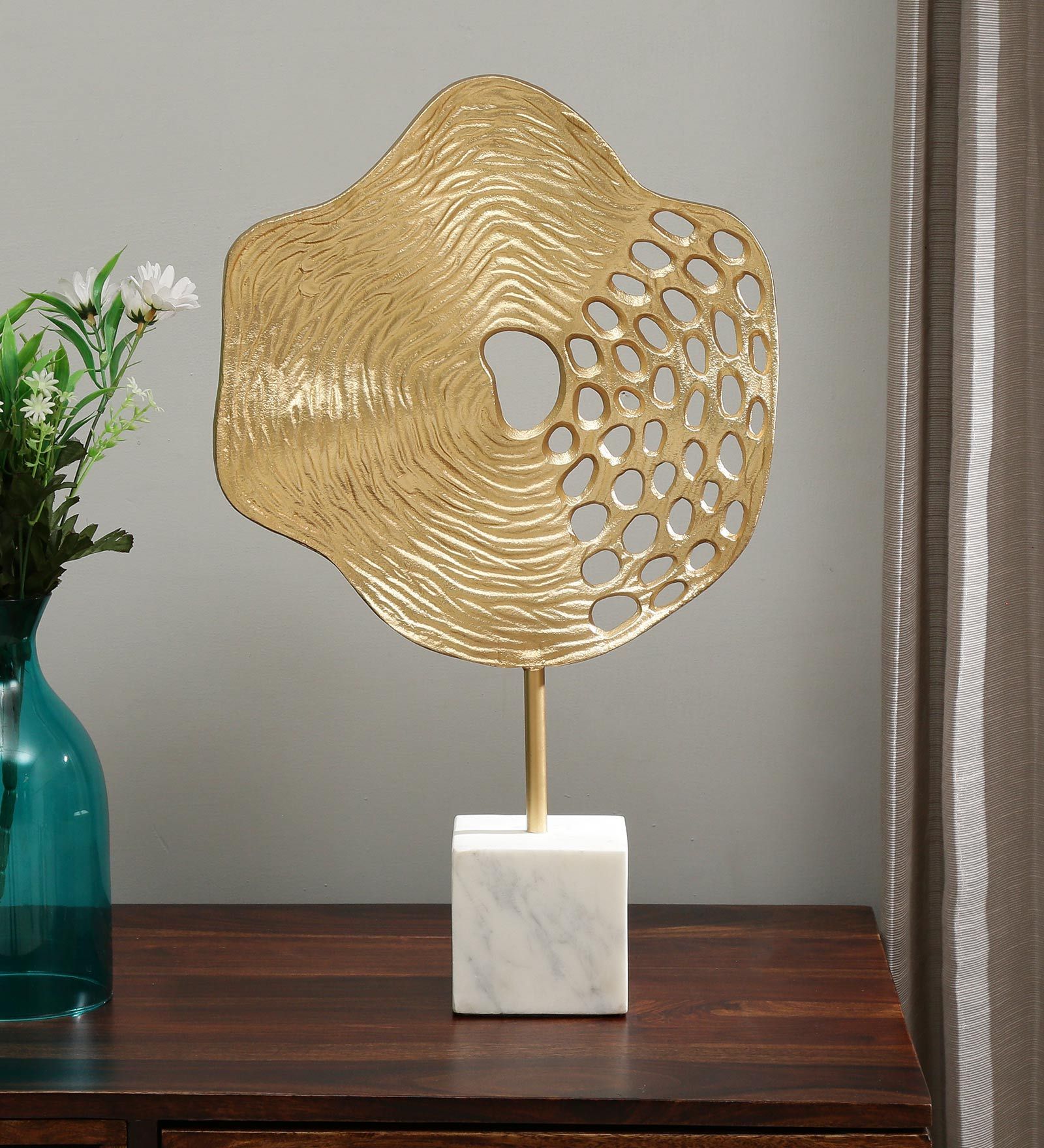 Gold Iron & Marble Yatin Sculpture
