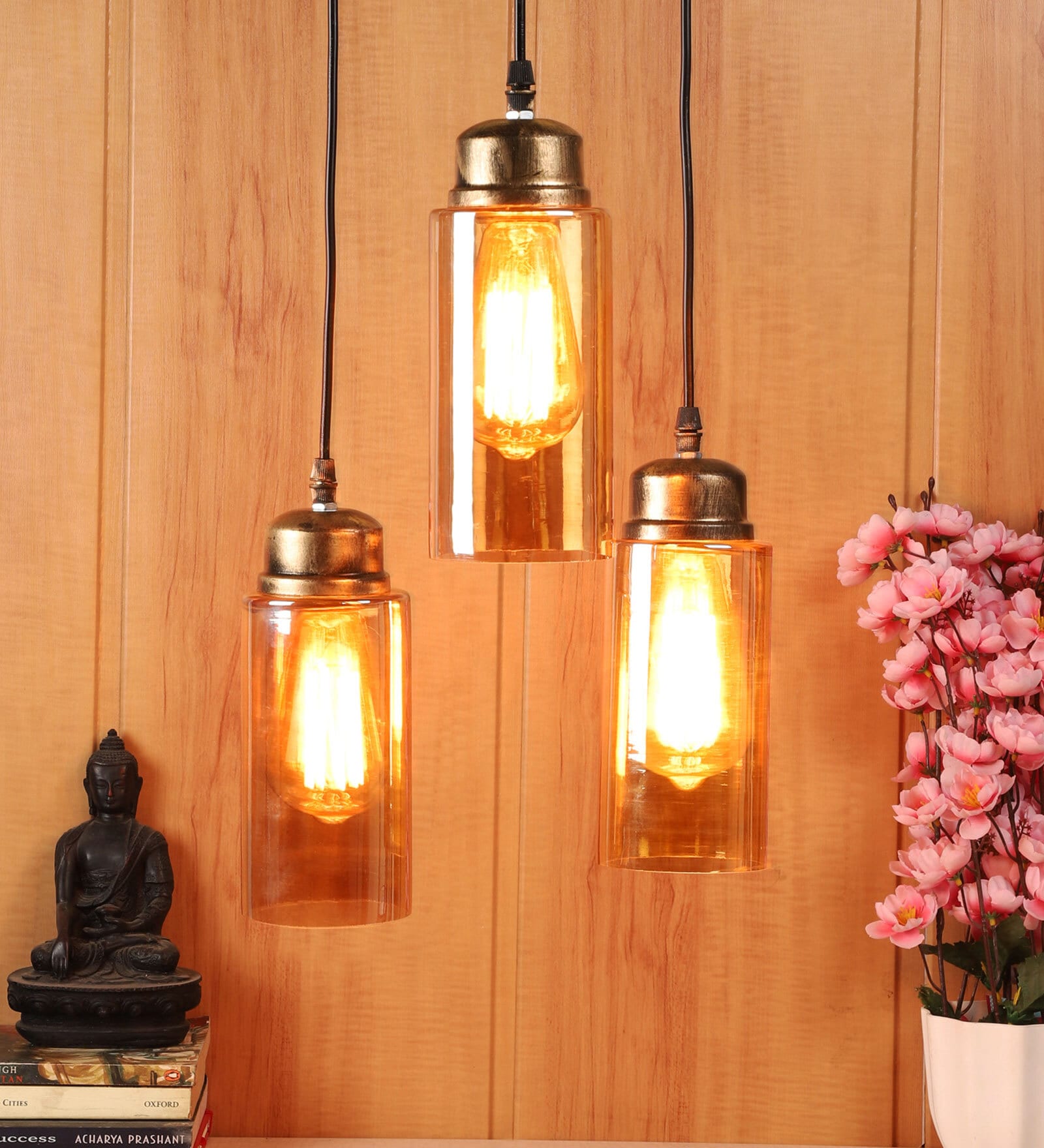 Zyax Gold Iron and Glass Cluster Hanging Light