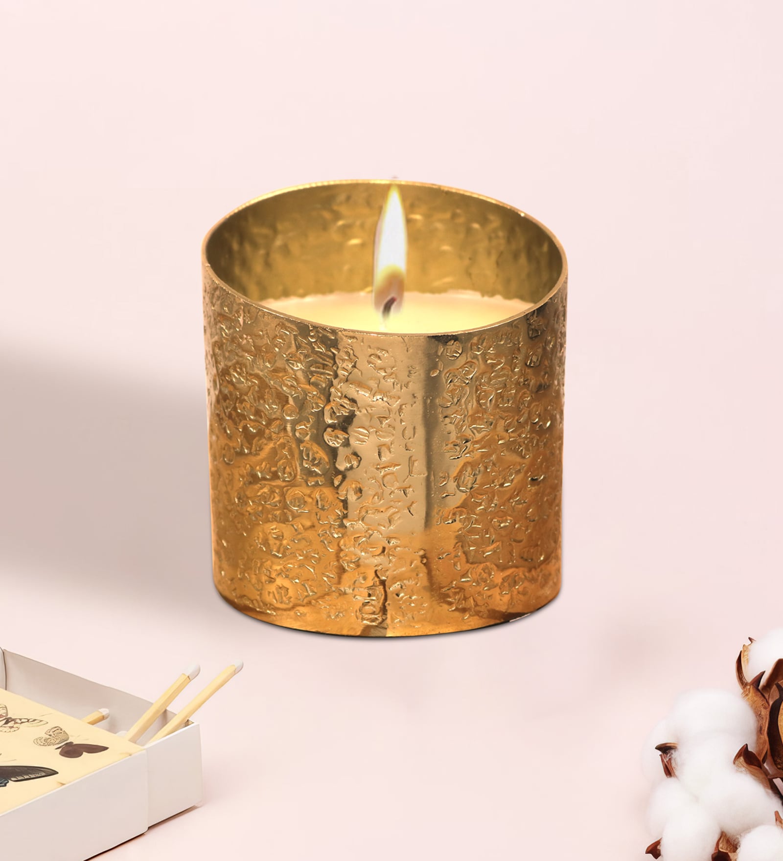 Gold Iron Candle Holder