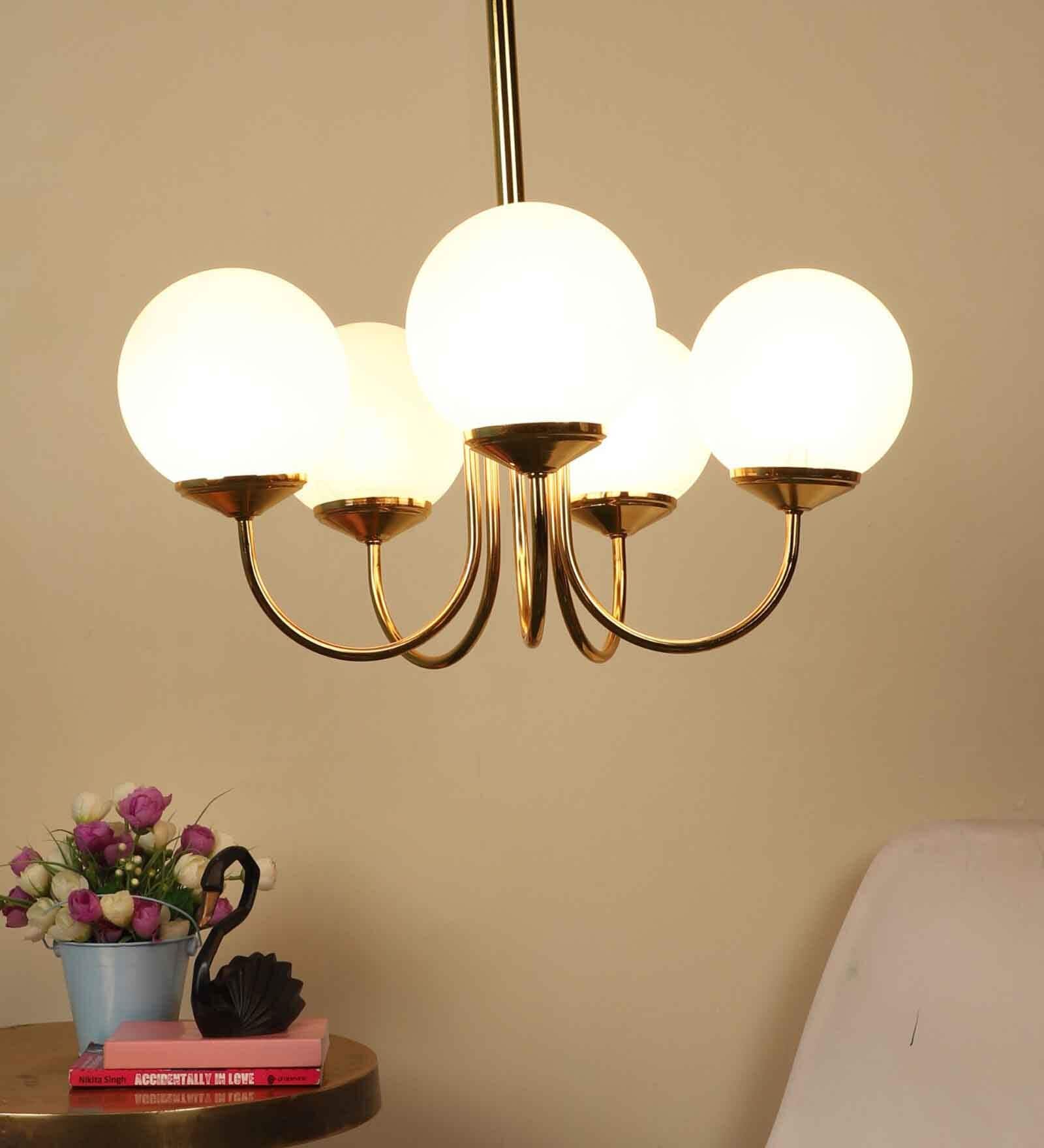 Gabrielle Gold Iron Globe Chandelier