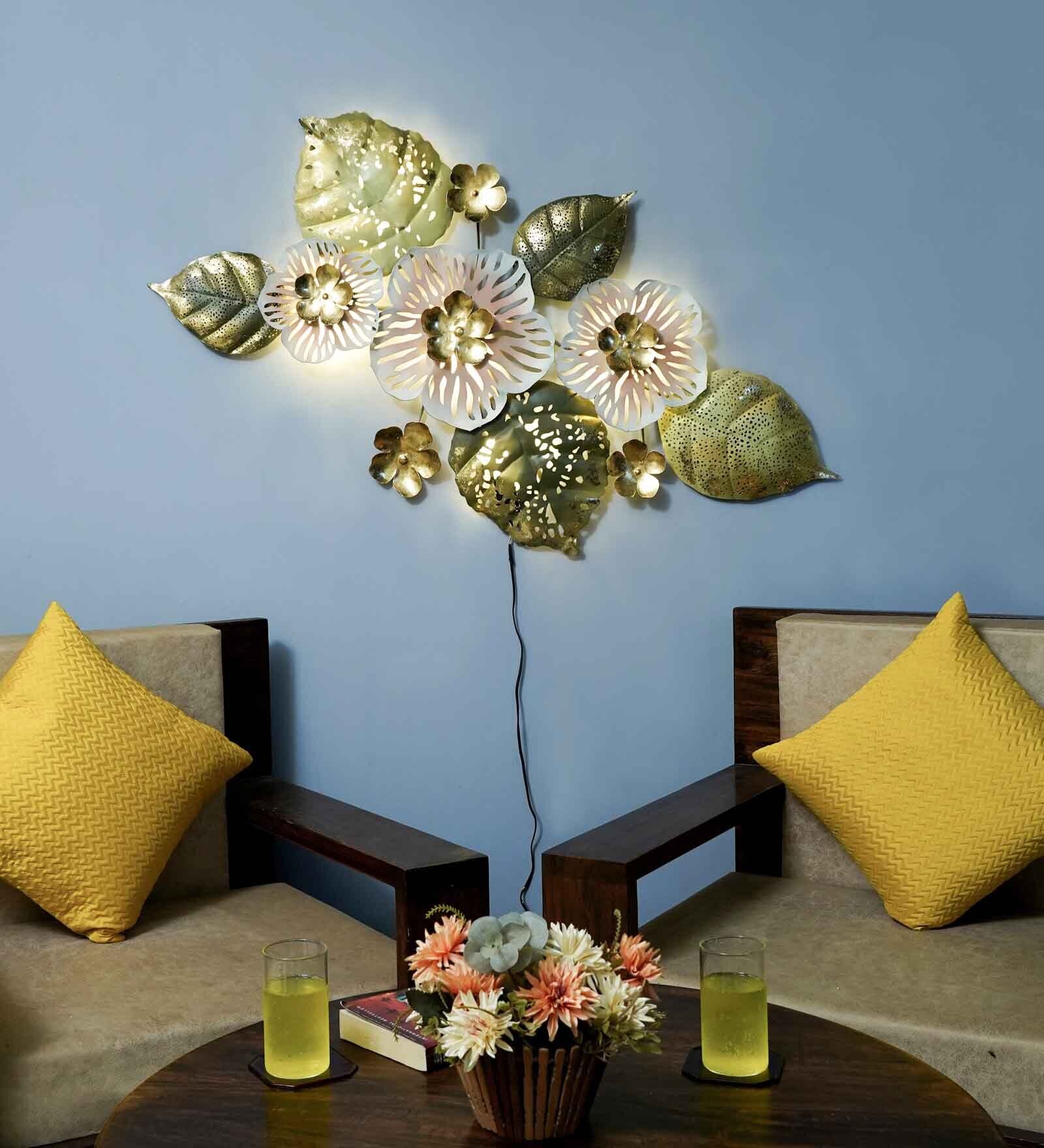 Iron Gold Floral Metal Wall Art
