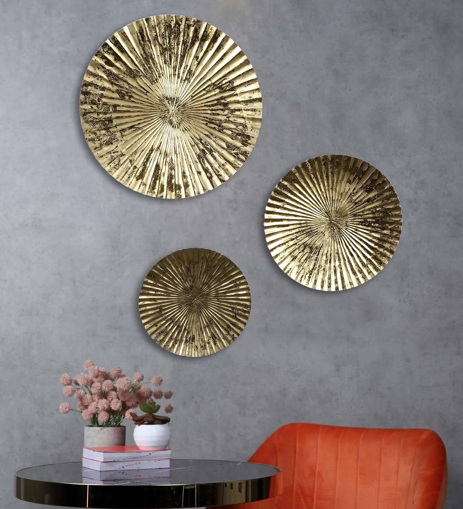 Buy Gold Iron Foil Hammered Metal Wall Art, Set Of 3 at 29% OFF by ...