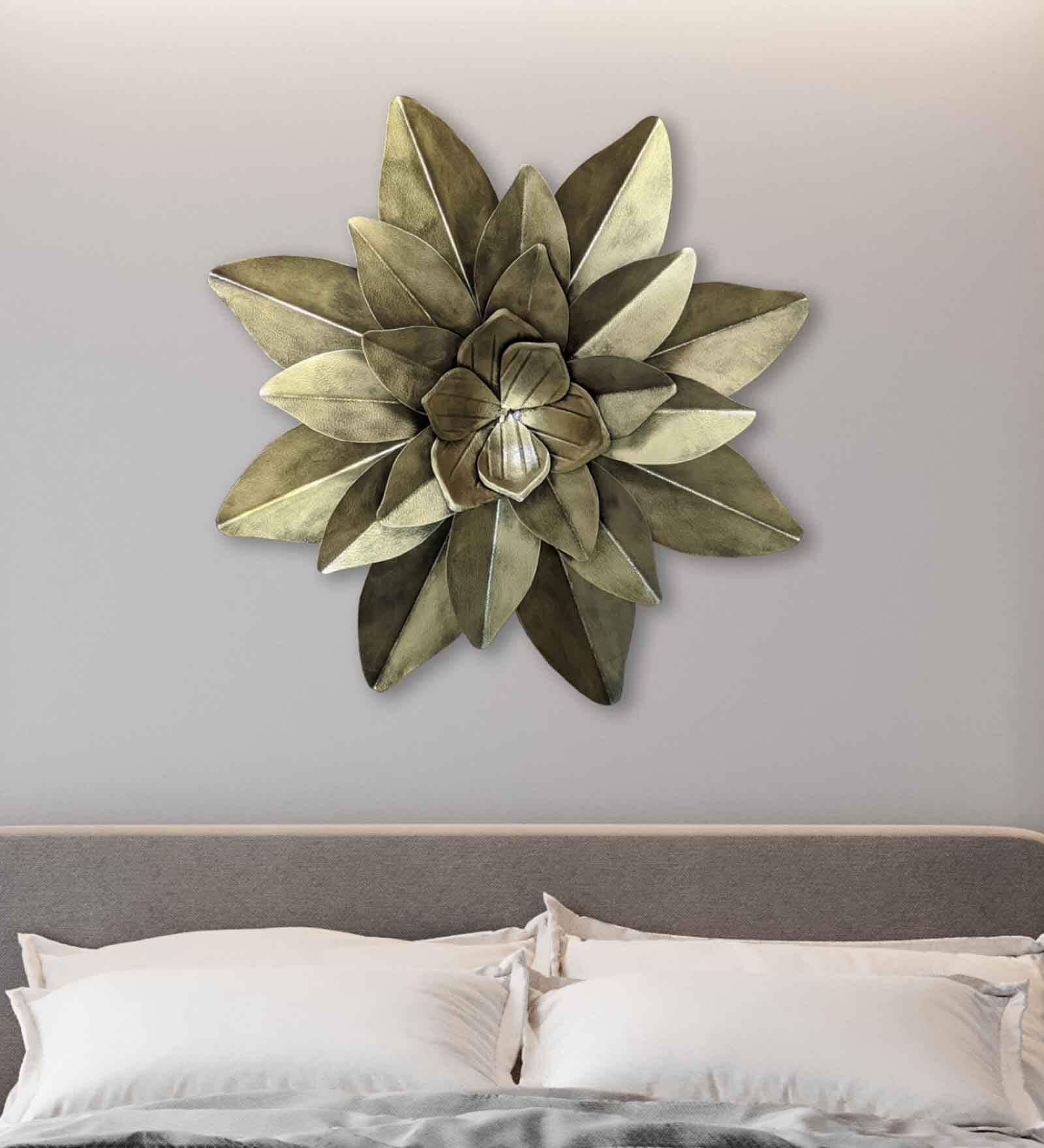 Gold Iron Gold Flower Wall Art