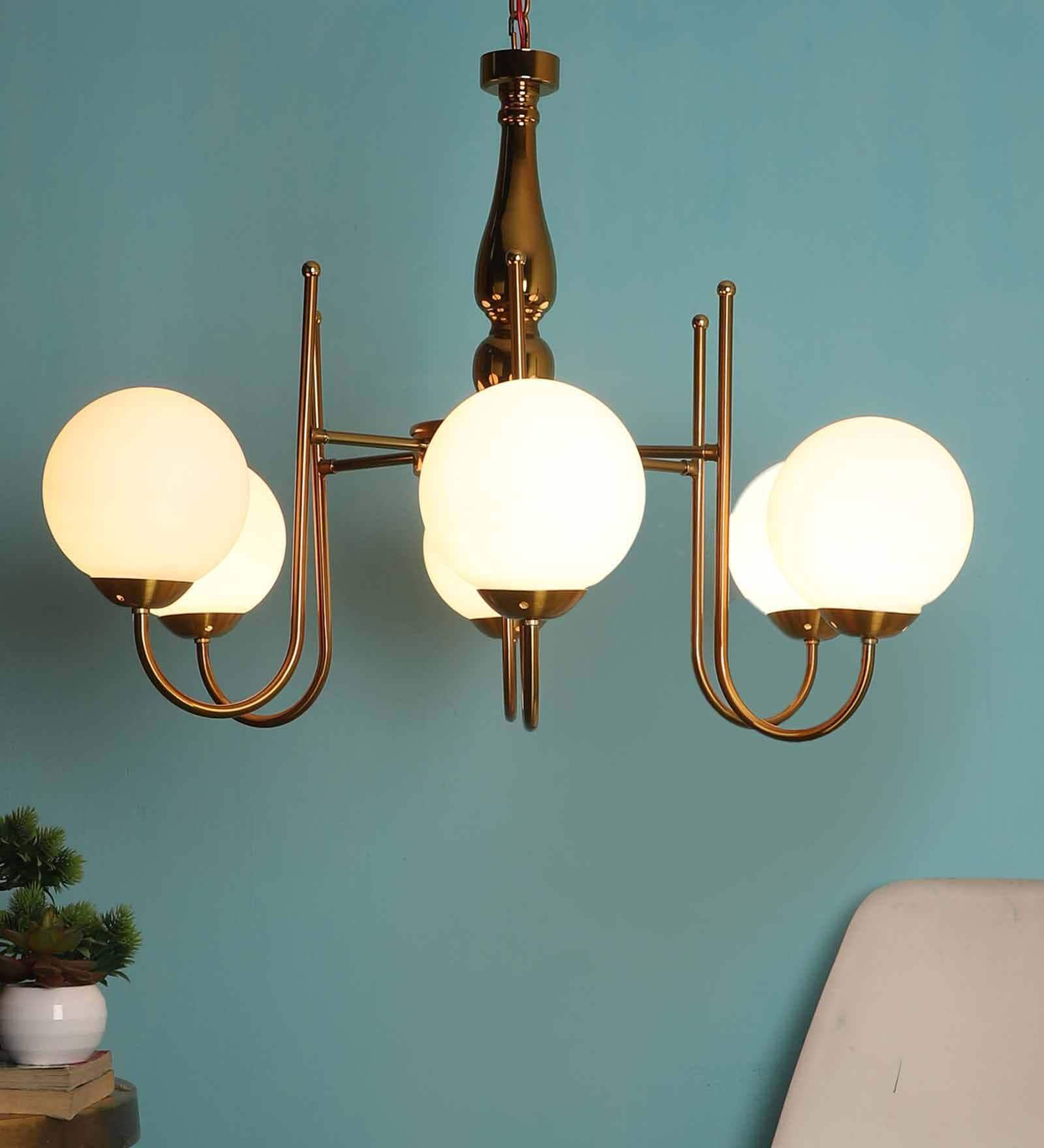 Mario Gold Iron Globe Chandelier