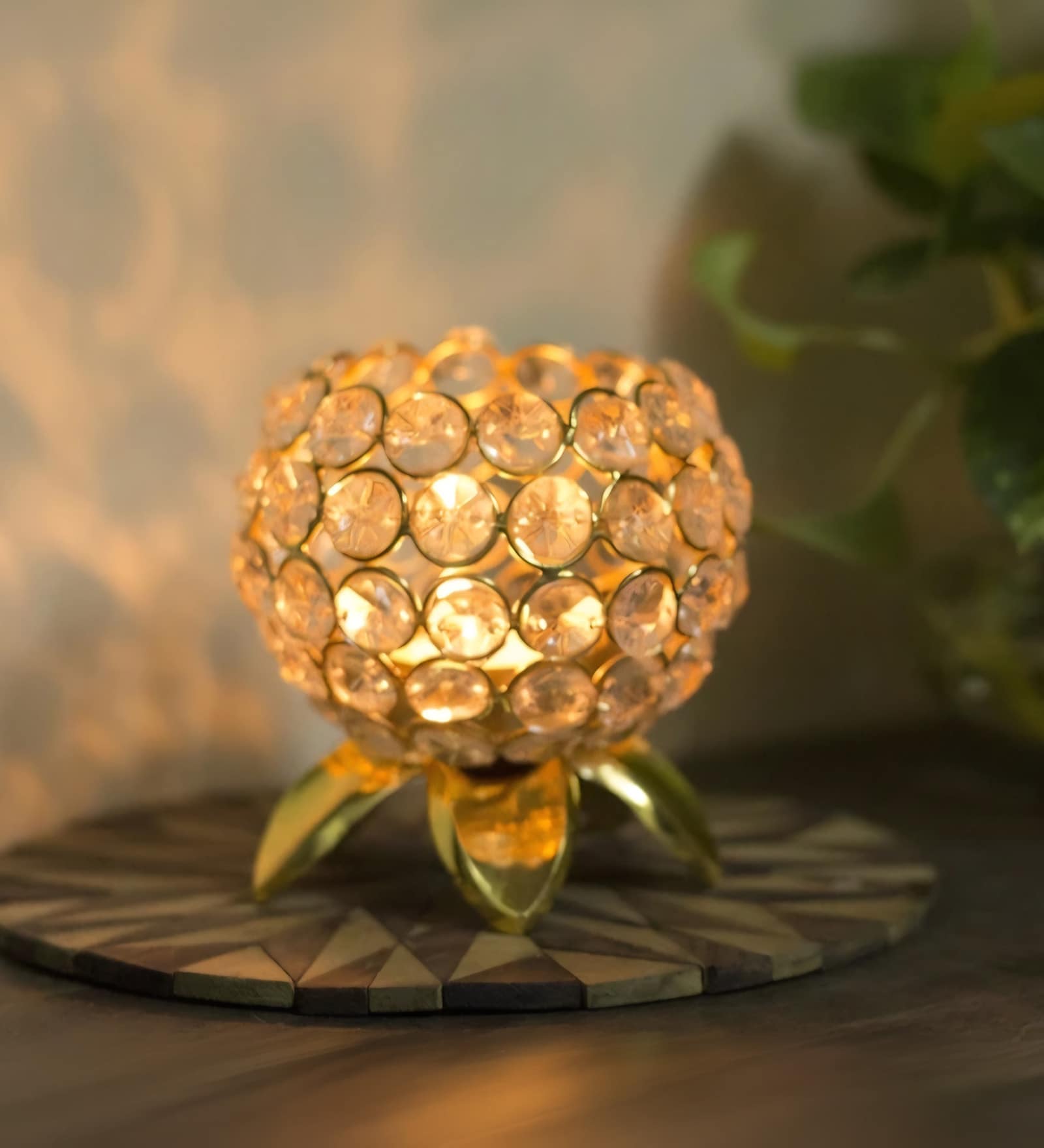 Gold Iron Tealight Holder Decorative Candle Stand