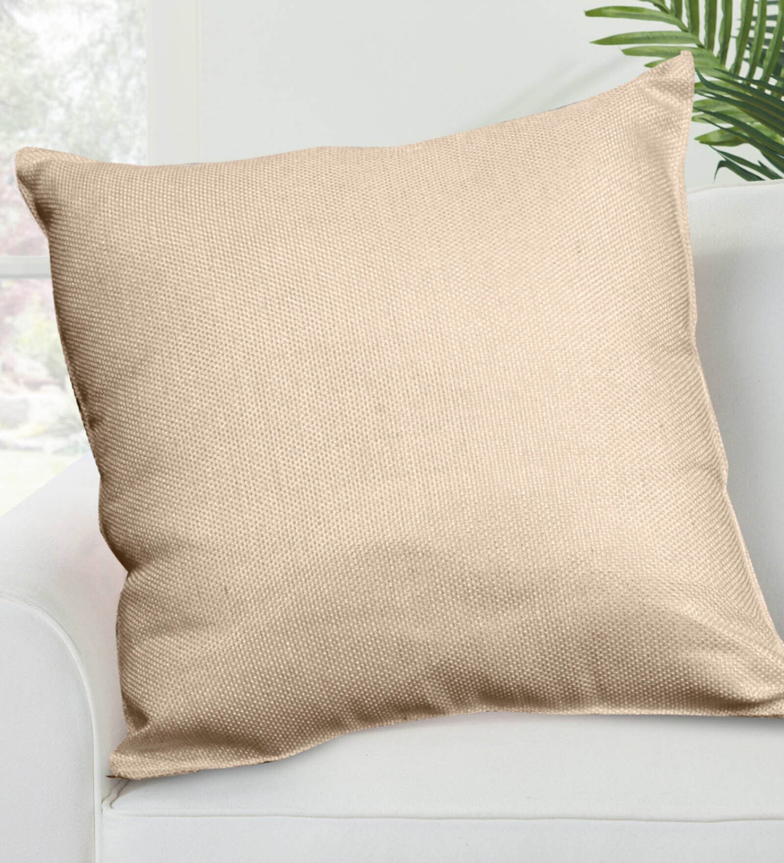 Gold Solid Jute 18 x 18 Inches Cushion Covers (Set of 4)