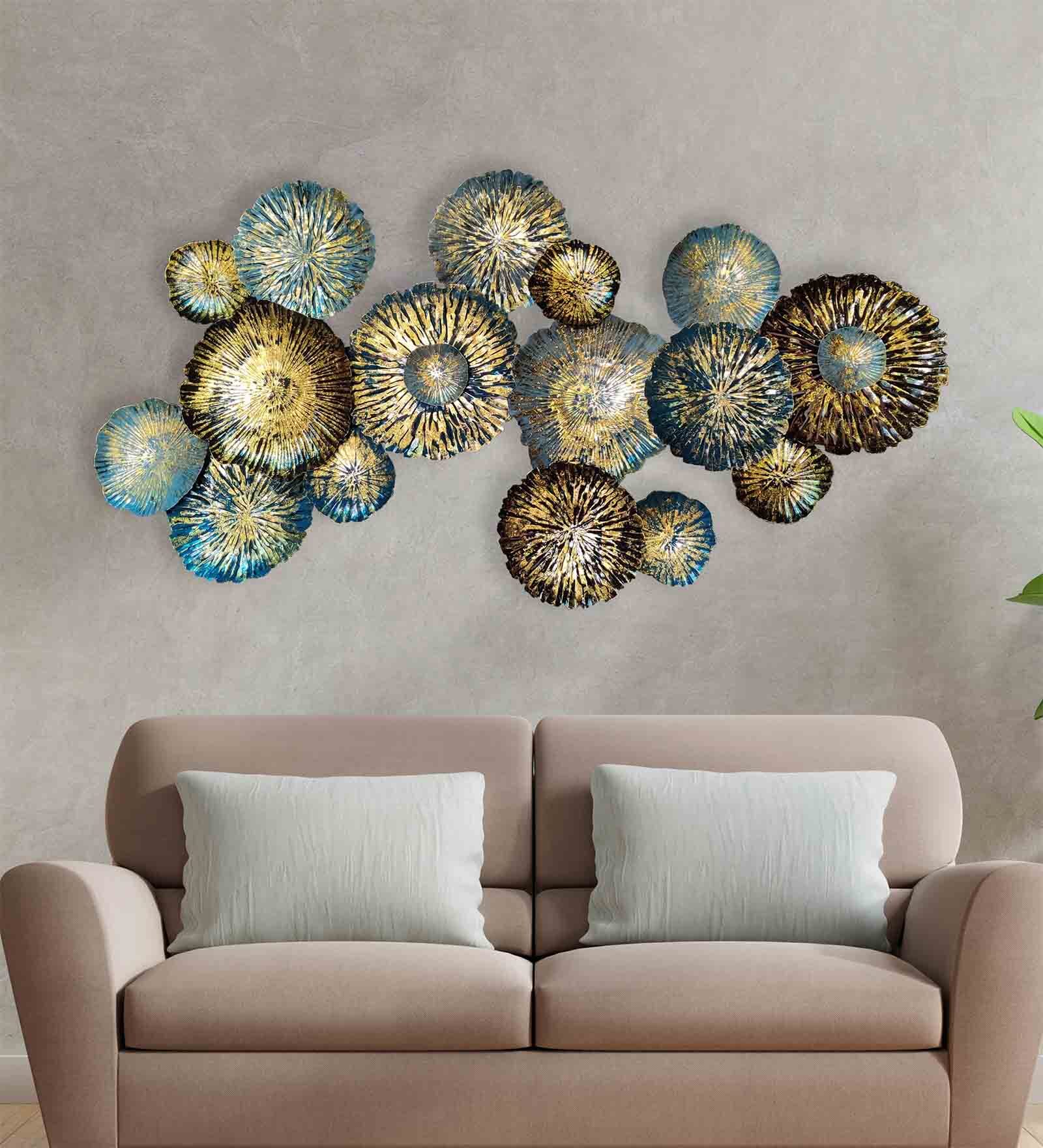 Gold Leaf Multicolour Metal Wall Art