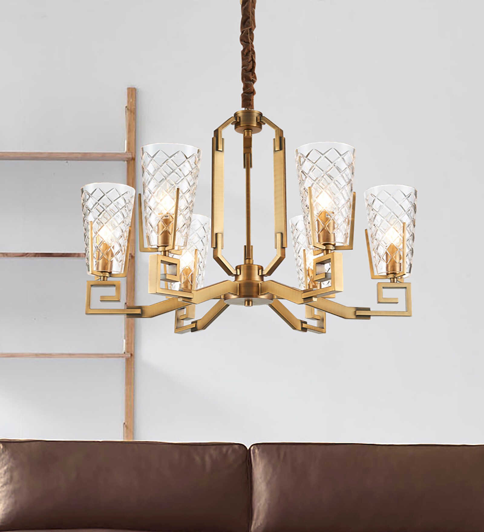 Buy Estelle Gold Glass Chandelier By Jainsons Emporio at 18 OFF by