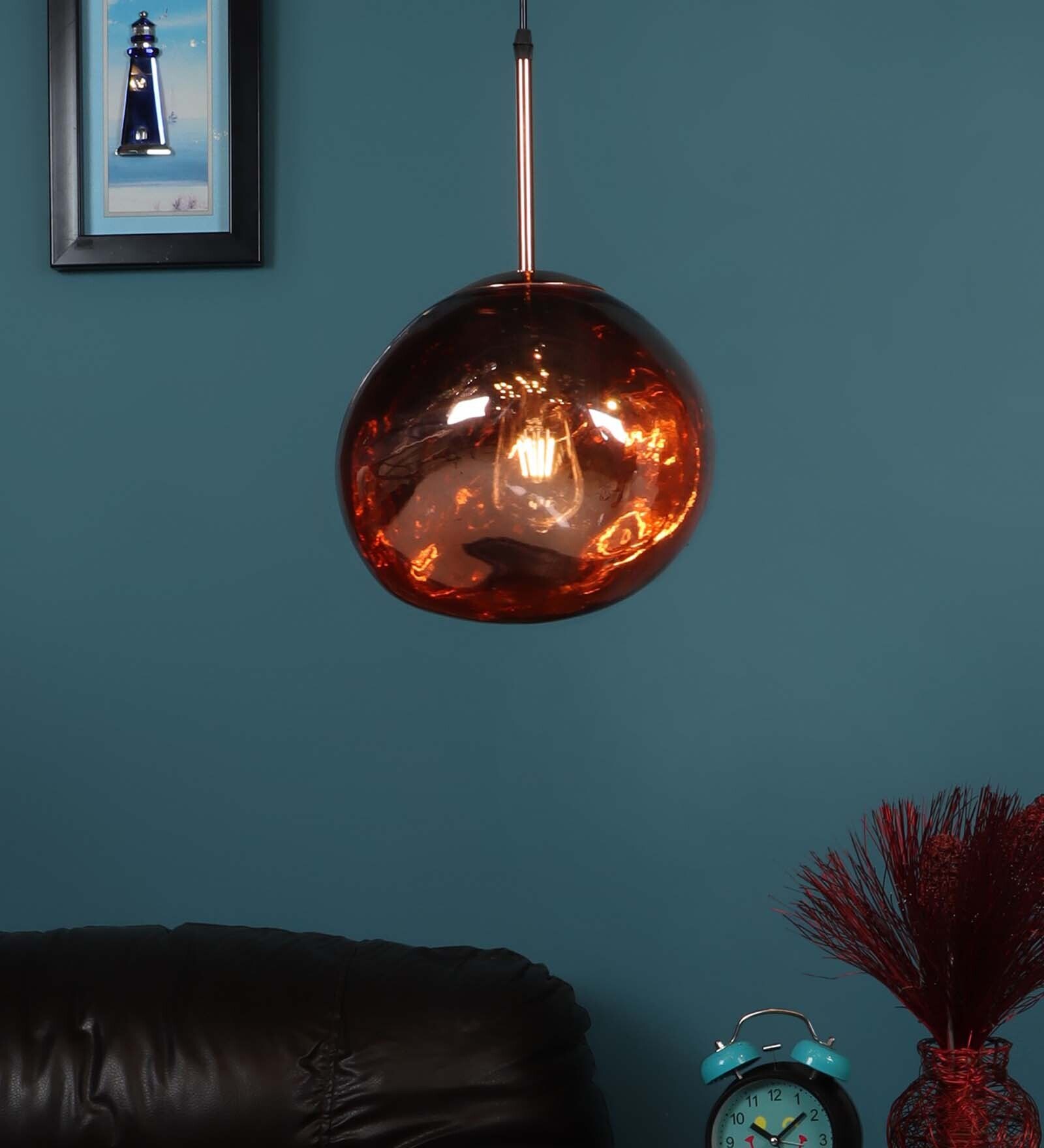Ackton Gold Metal and Glass Hanging Light