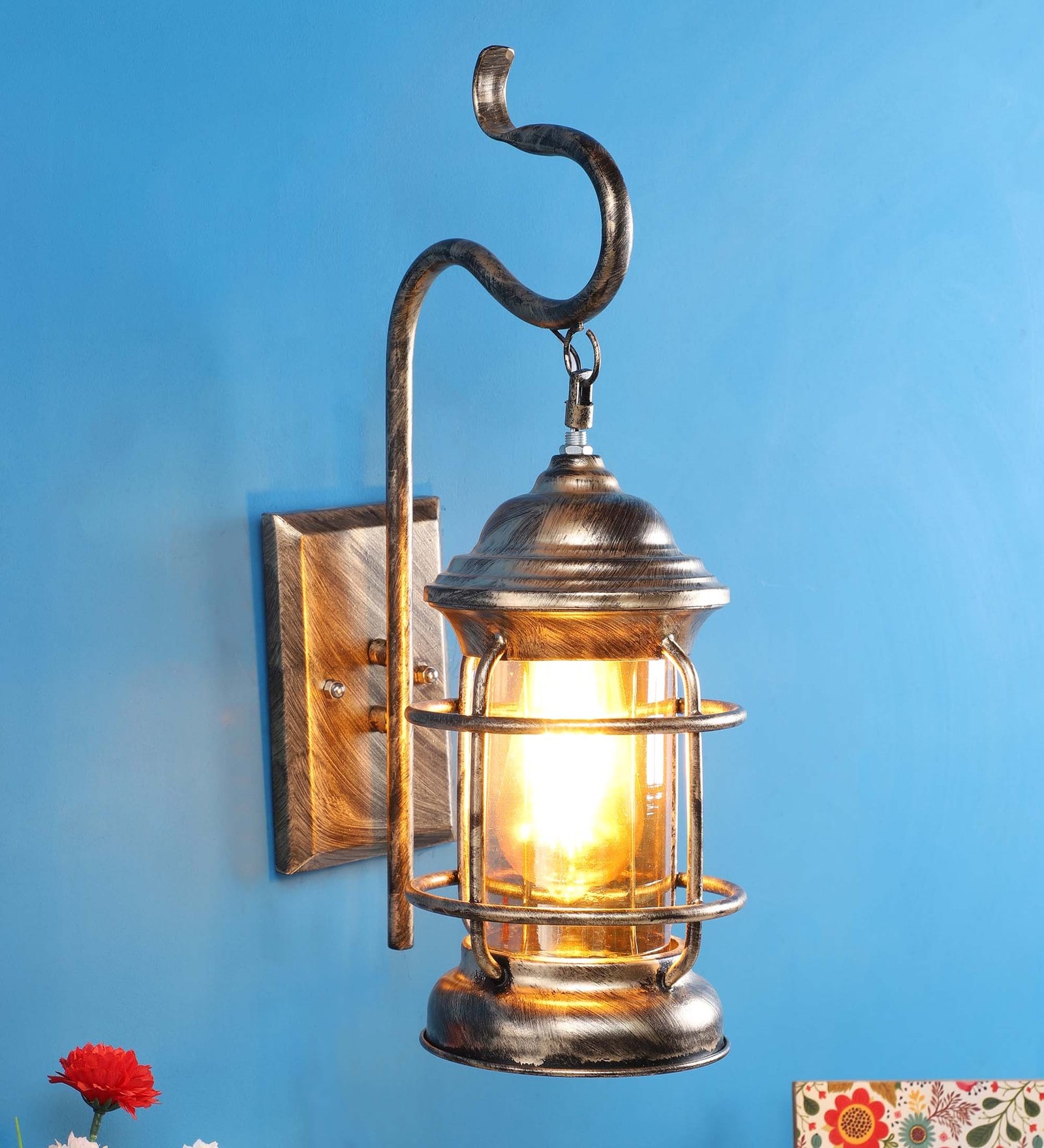 Lense Gold Metal and Glass Wall Sconces