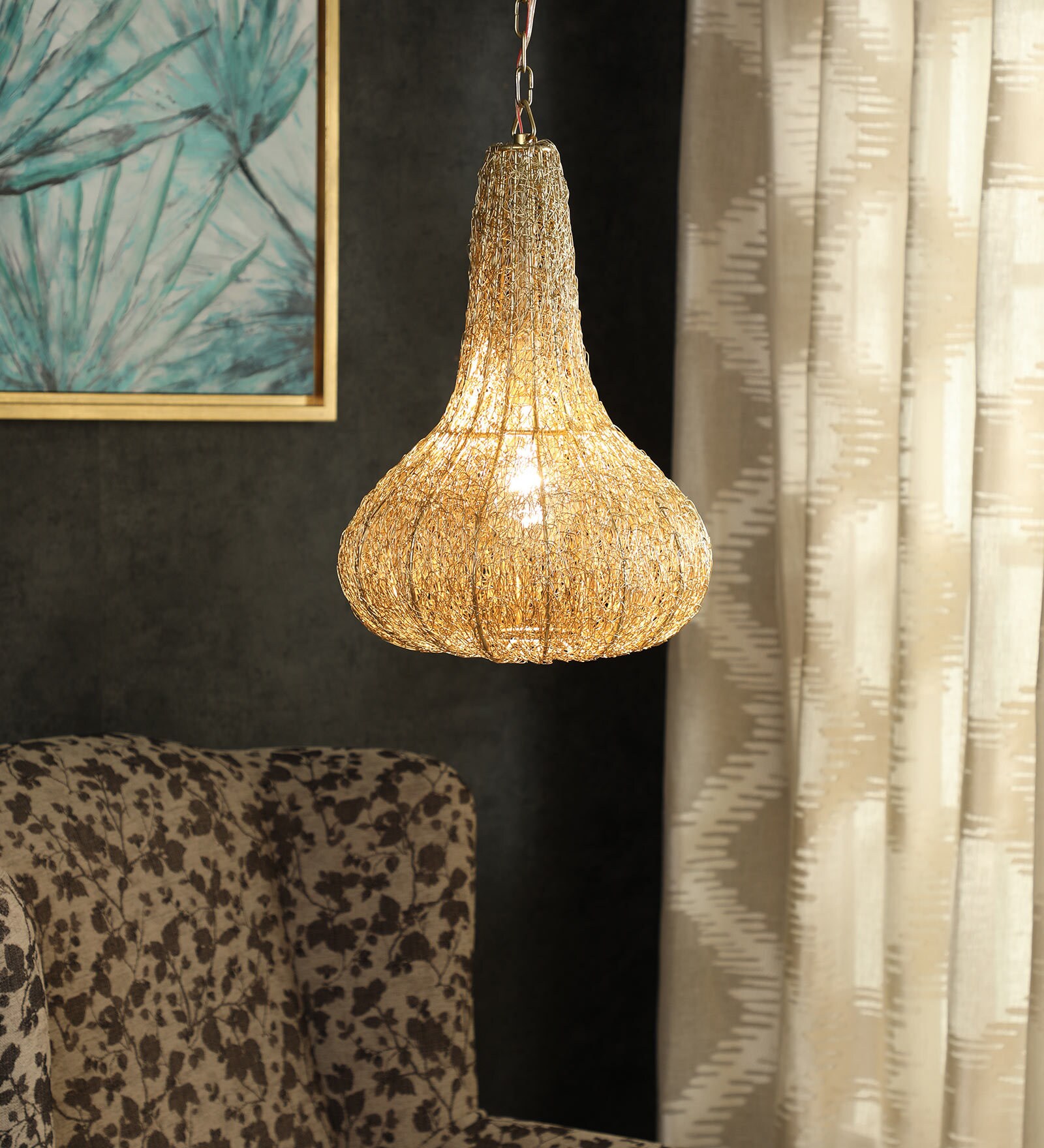 Gold Metal Single Hanging Lights