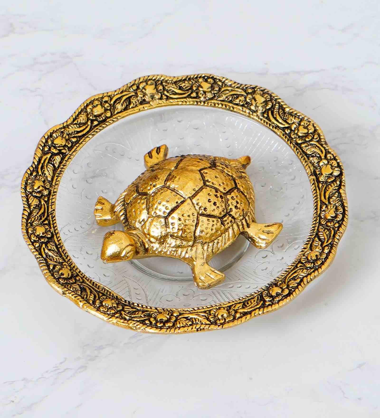Gold Metal Feng Shui Tortoise