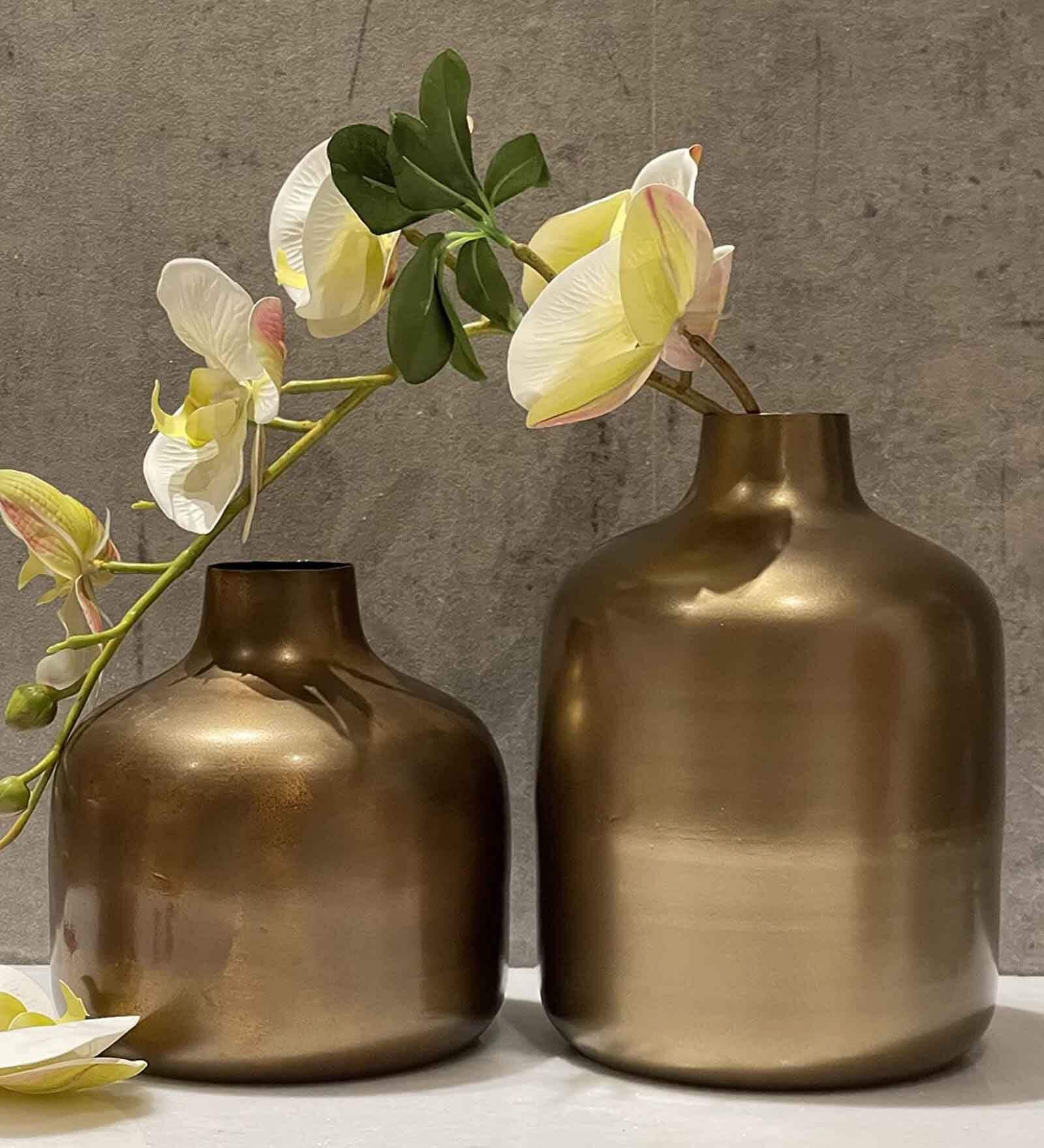 Gold Metal Flower Pot