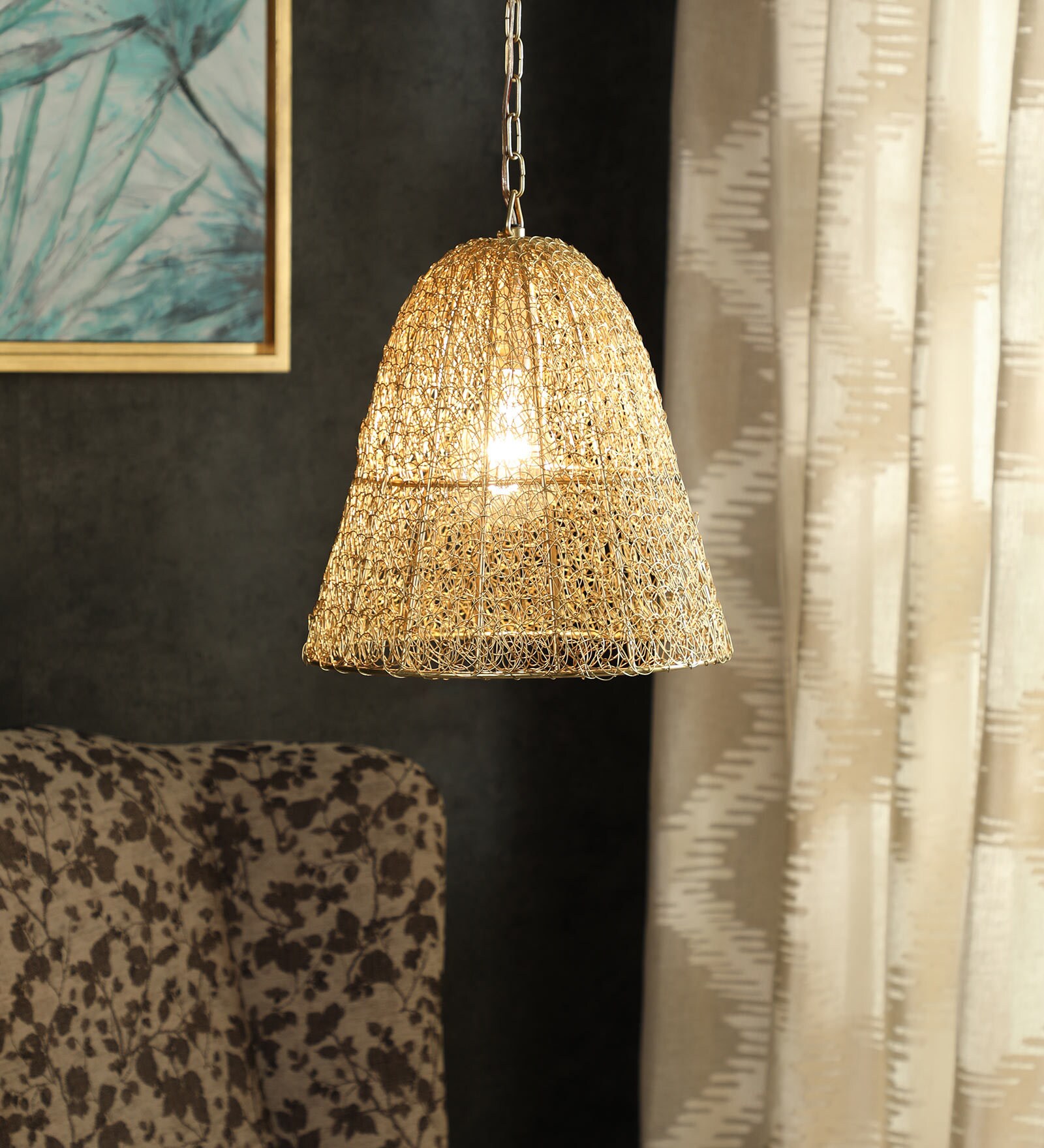 Zoro Gold Metal Hanging Light