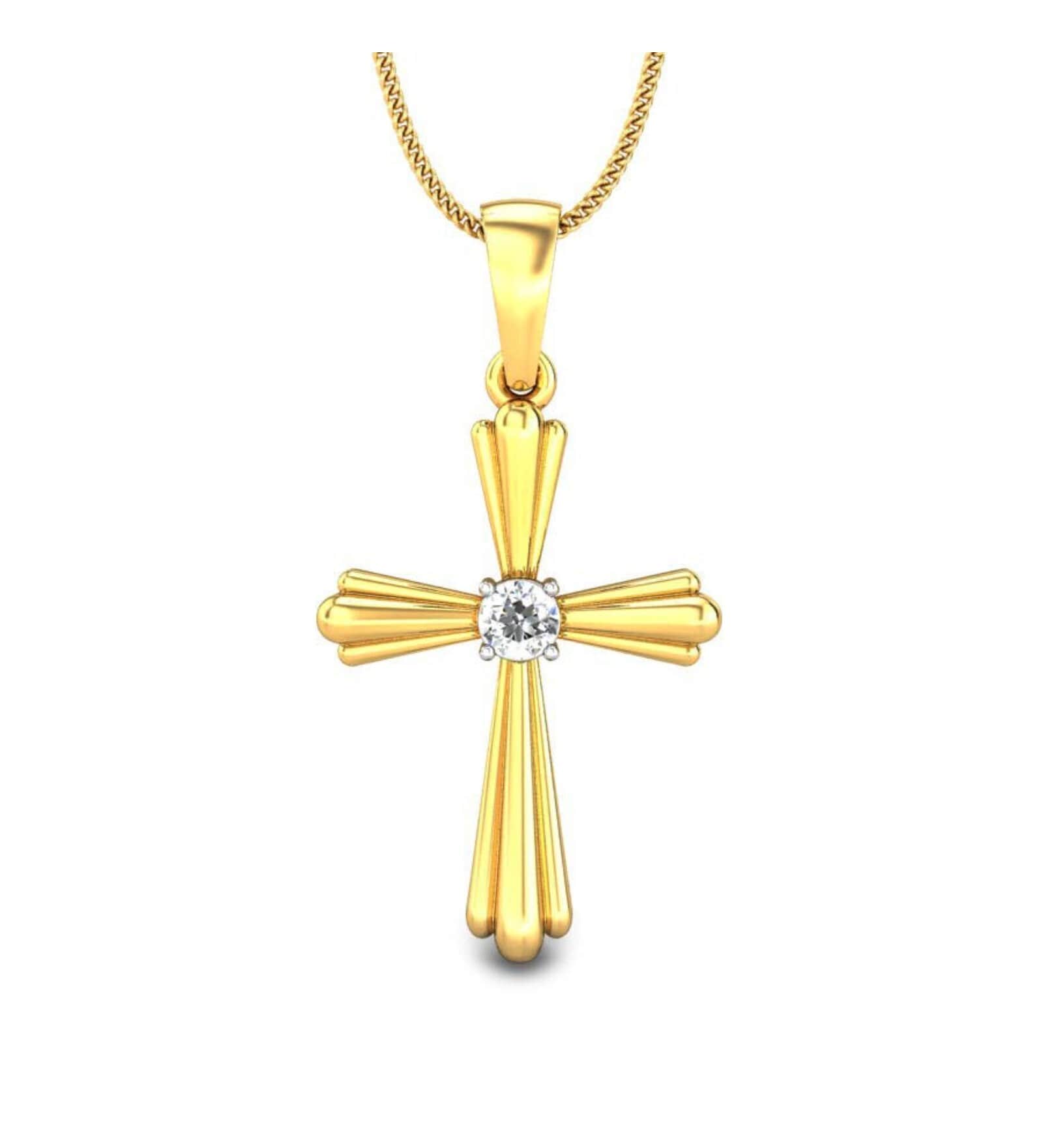 Buy Jesus Cross Gold 0.98 Grams BIS Hallmark Pendant at 12 OFF by