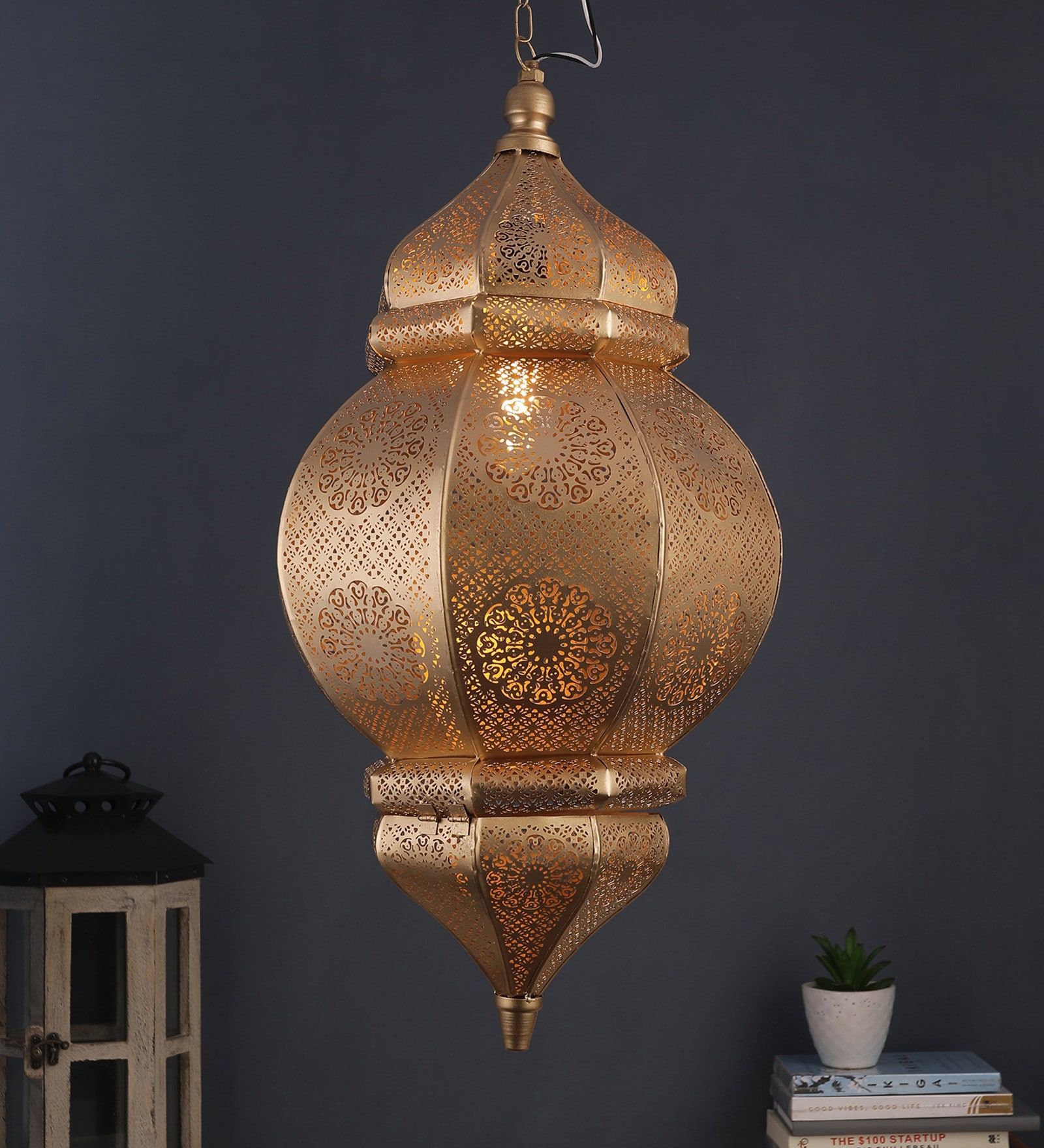 Zrokena Gold Metal Hanging Light