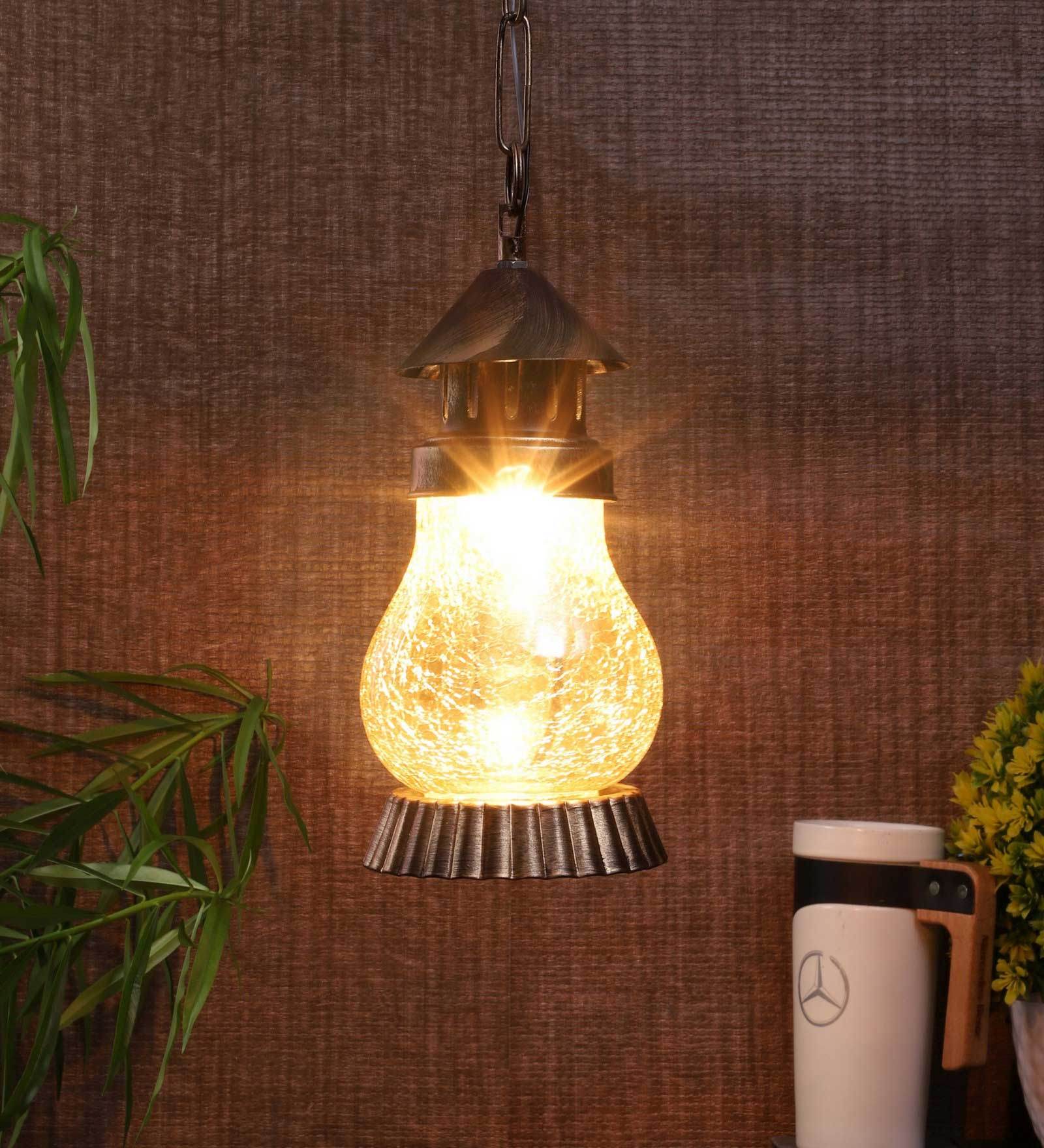 Gold Metal Single Hanging Light