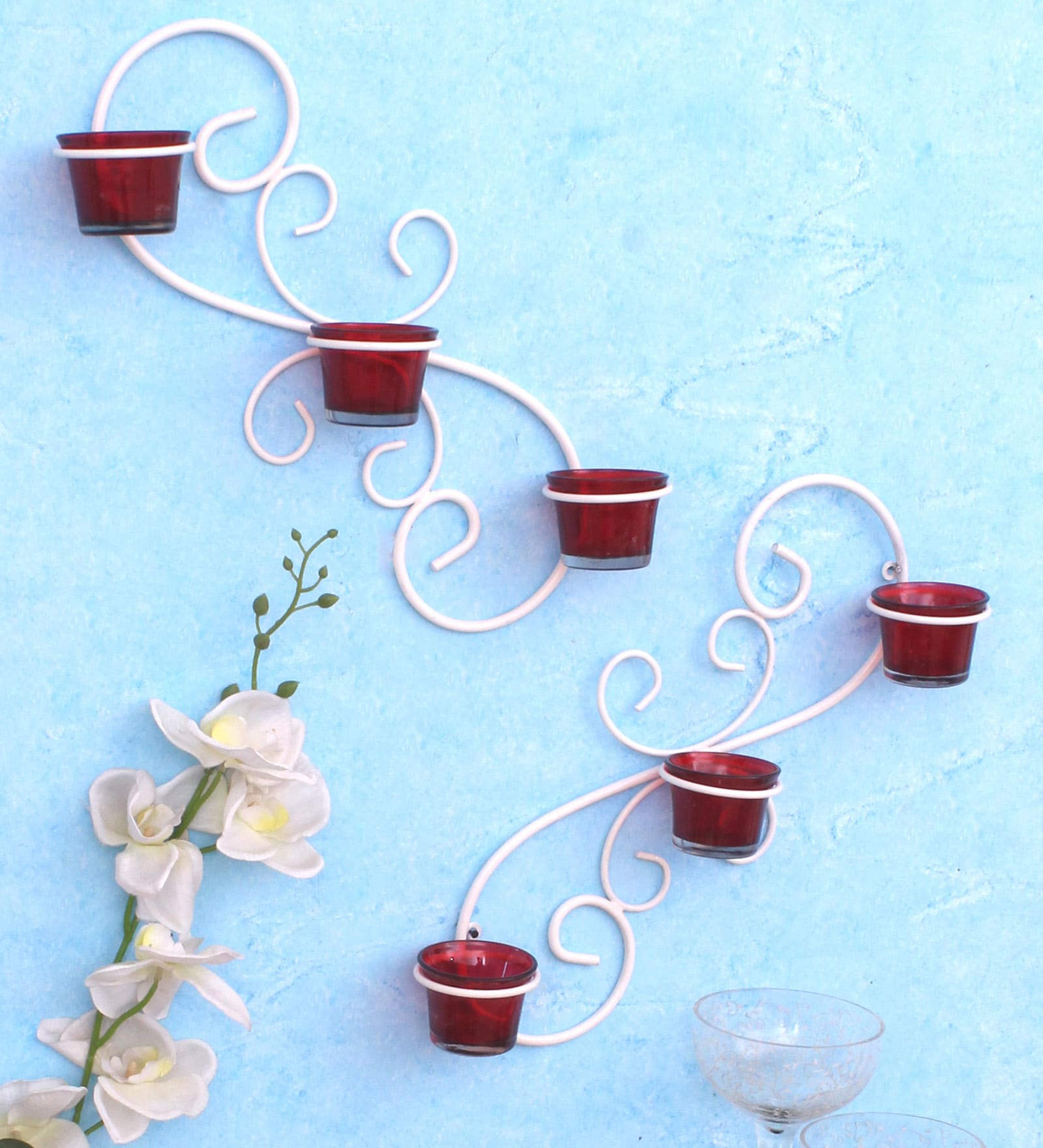 Gold Metal Wall Candle Holder